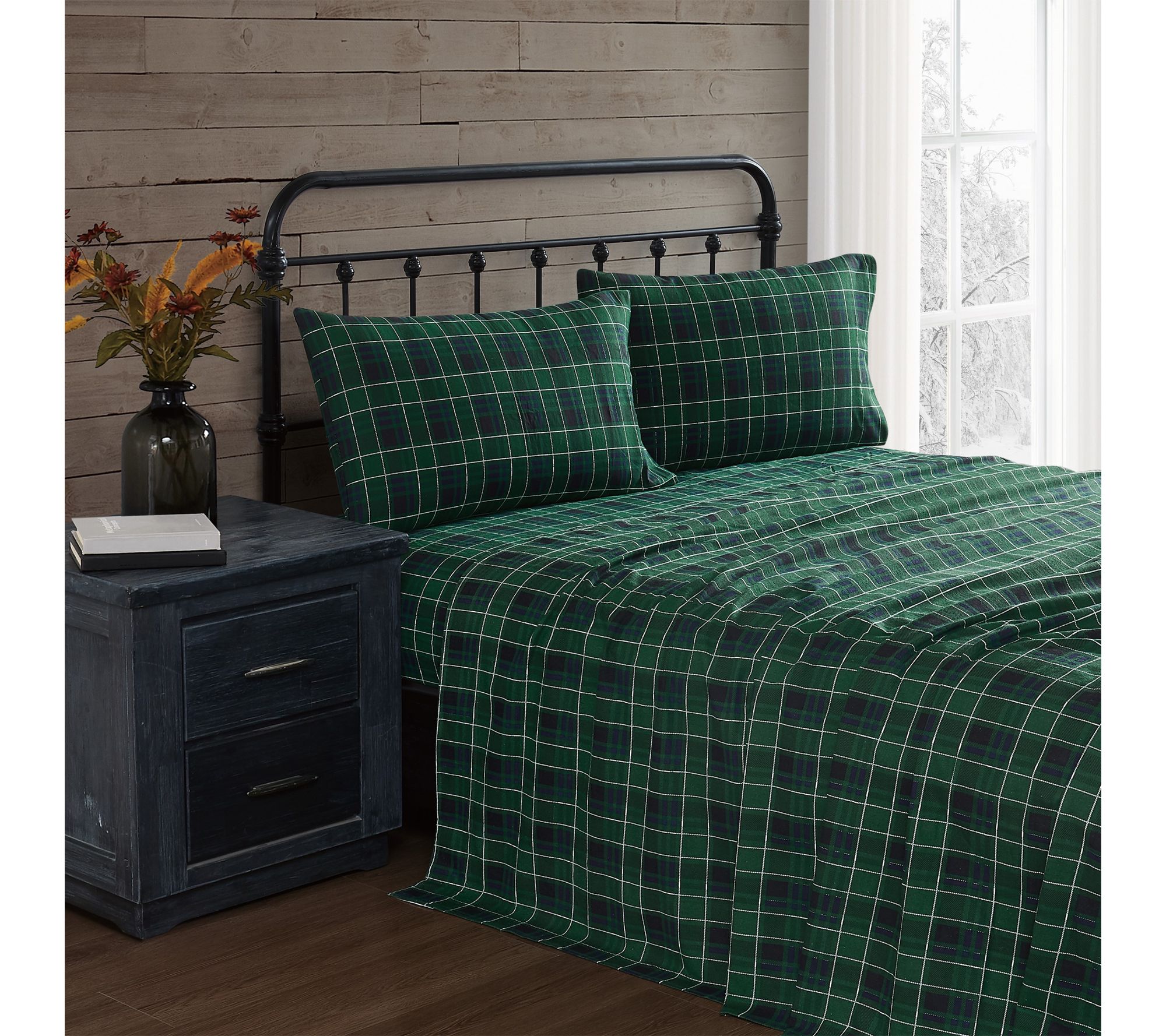 Truly Soft Tartan Plaid King Flannel Sheet Set