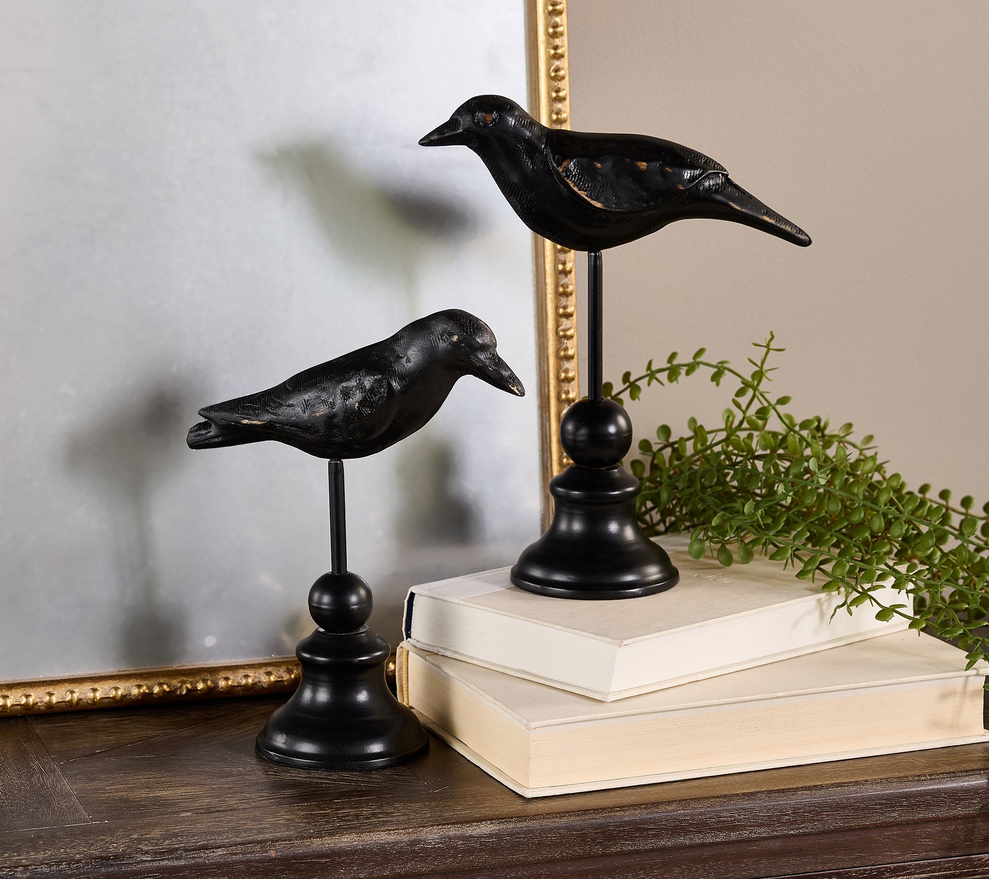 "As Is" Cozy Cottage by Liz Marie Set of 2 Crows Table Decor