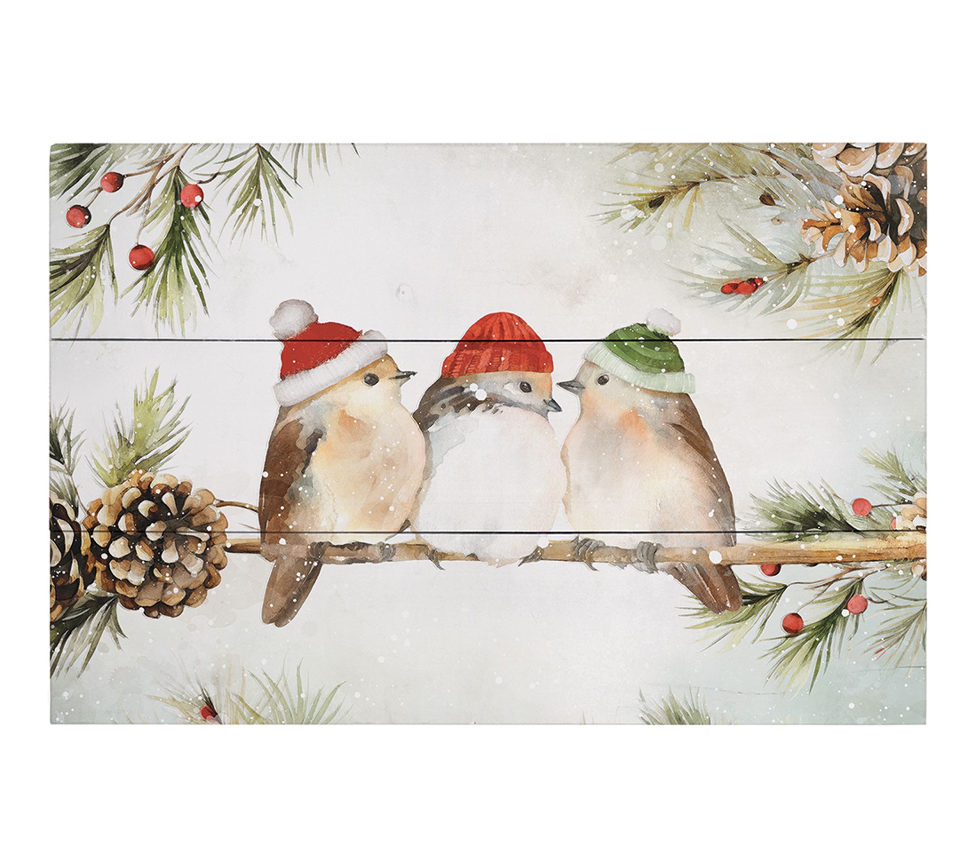 Sincere Surroundings 16" Christmas Birds Art Rustic Pallet