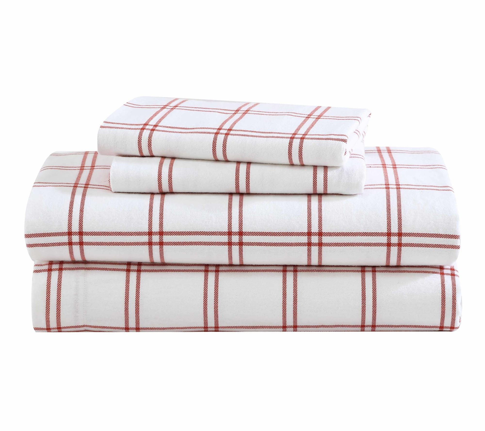 Eddie Bauer Westridge Plaid Orange Cotton TwinXL Sheet Set