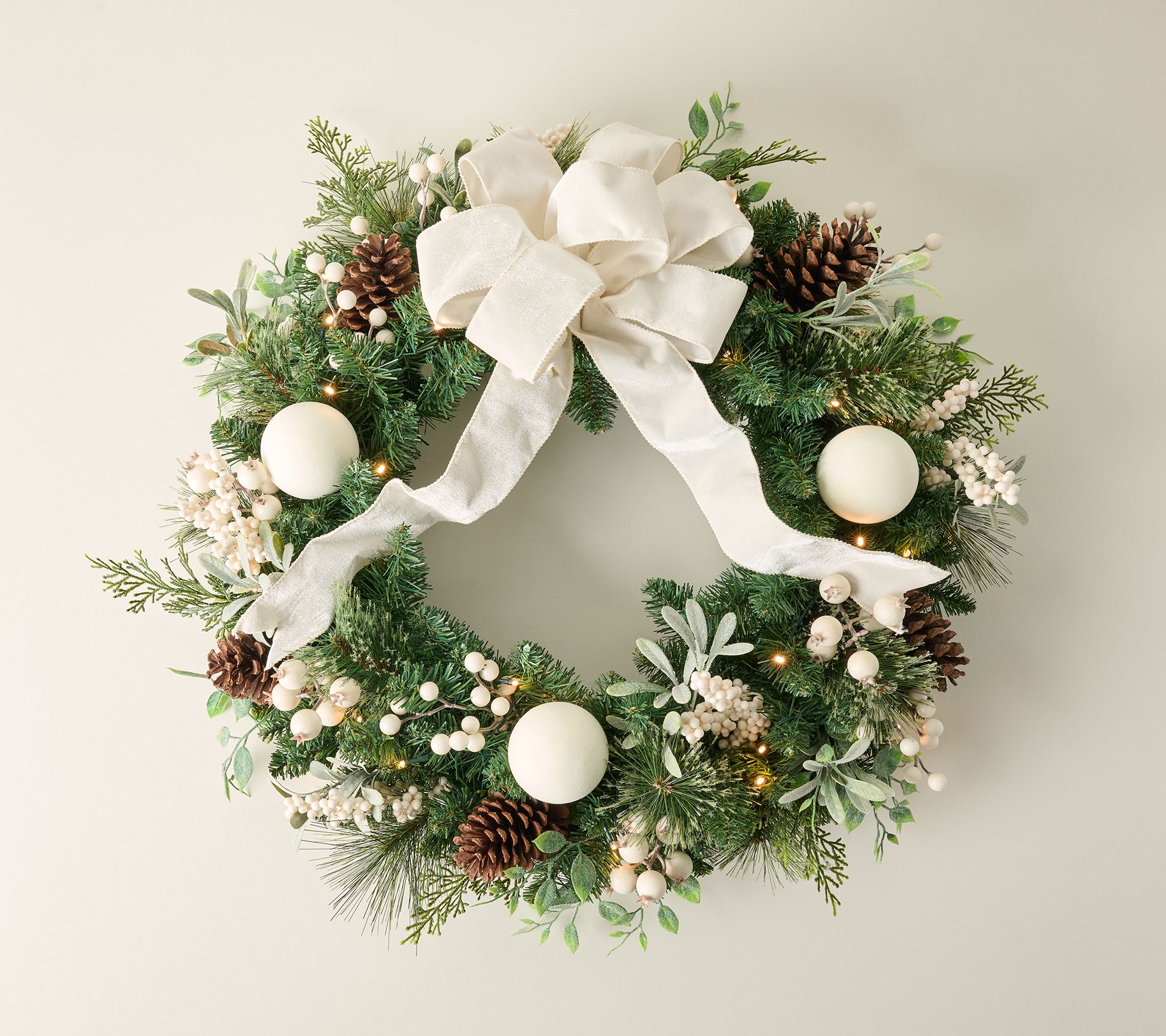 Home Reflections 26" Lit Berry Wreath