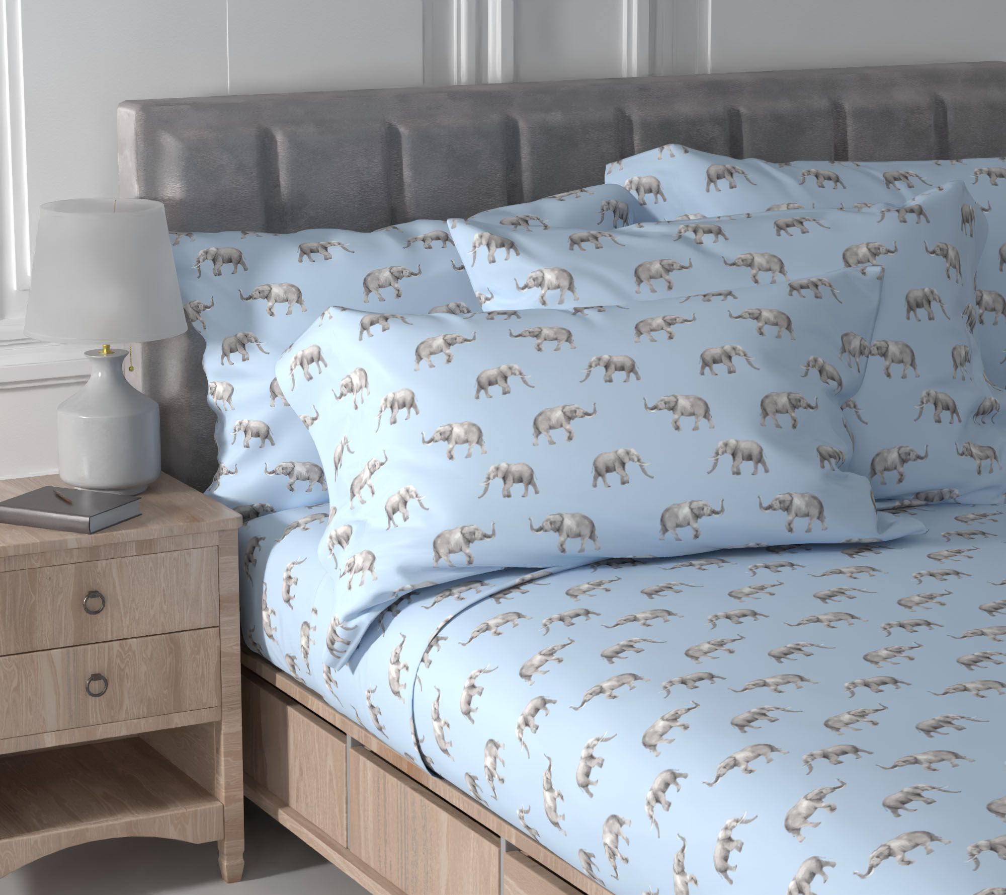 Home Reflections Double Brushed Sheet Set w/ Extra Cases-KG