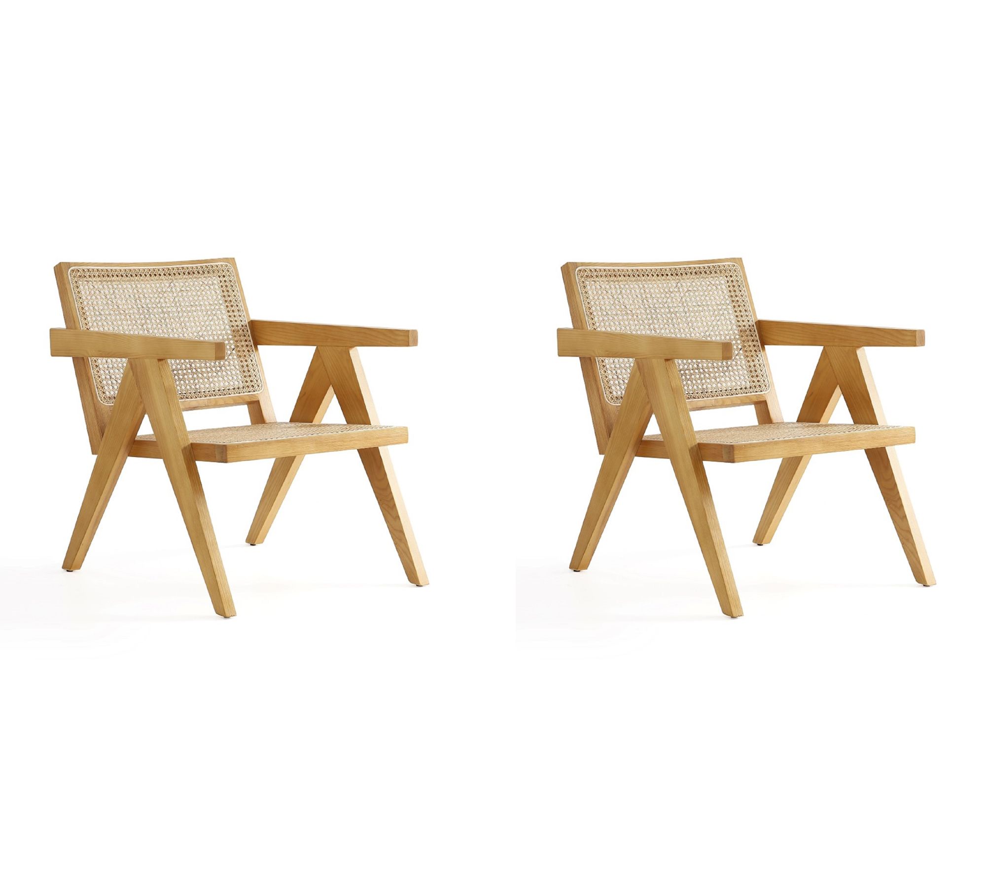 Manhattan Comfort Hamlet Wood Accent Armchair -Set of 2