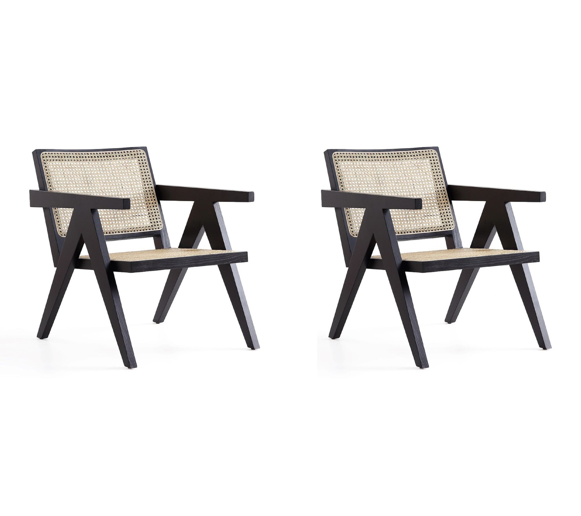 Manhattan Comfort Hamlet Wood Accent Armchair -Set of 2