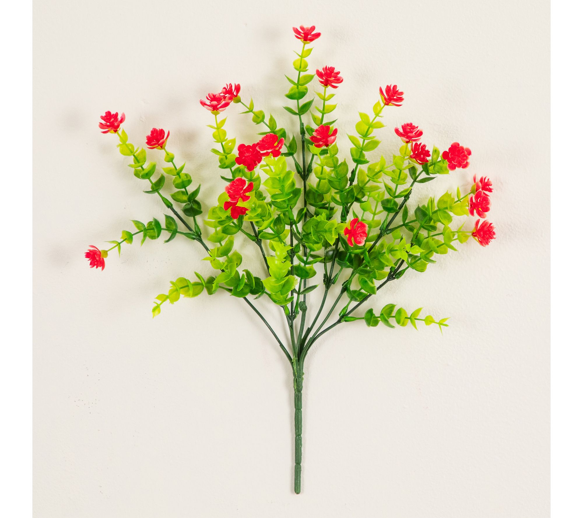 Nearly Natural 14-in UV Resistant  Mini Rose Bush  - Set of 12