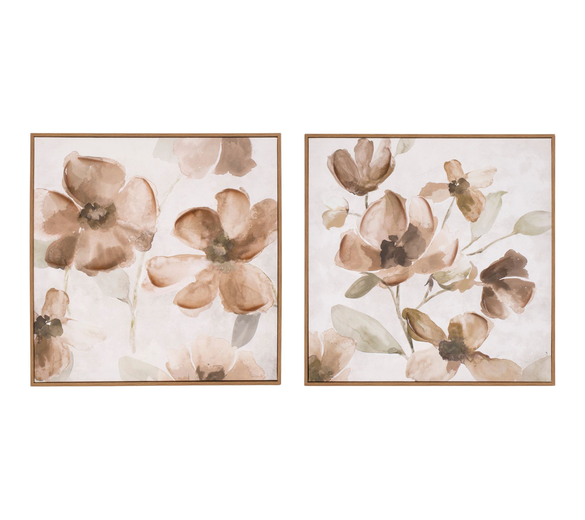 Melrose International Wood Floral Block Plaque(Set of 2)