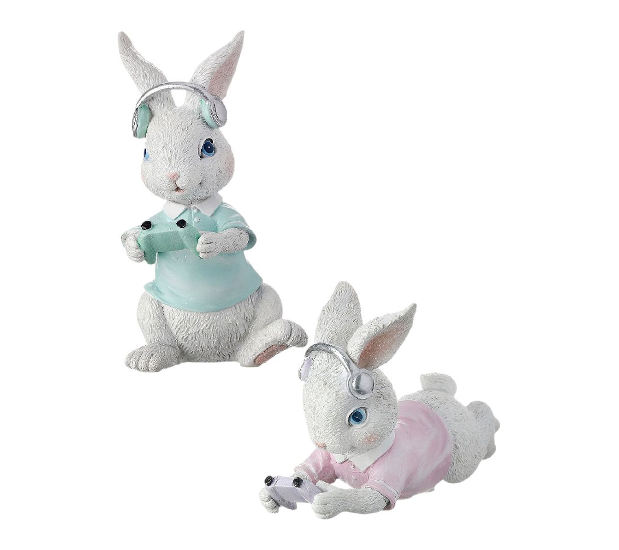 RC Home Decor-3.5'-6" Easter Gamer Bunny Figurine Set