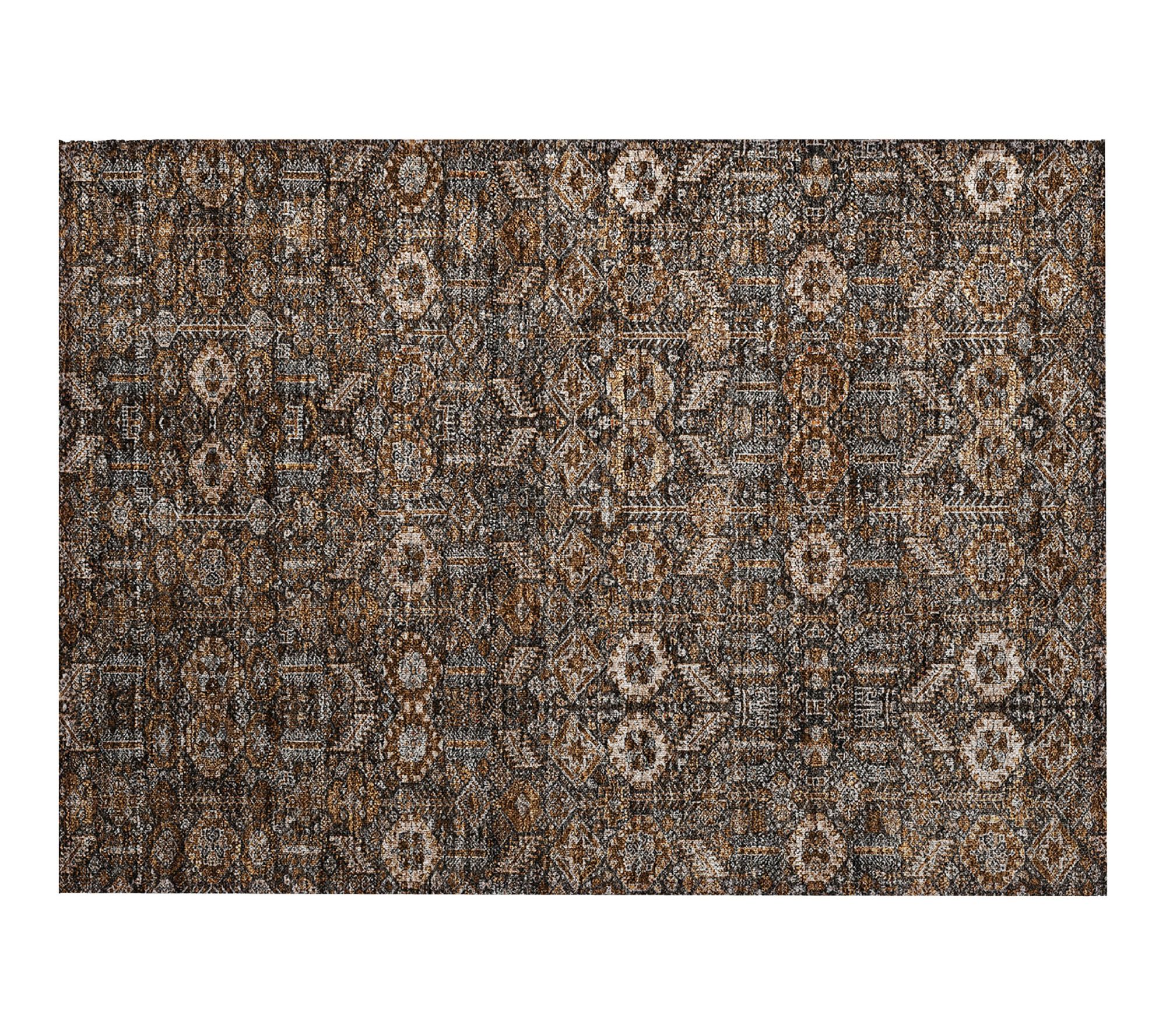 HomeRoots 2' X 3' Brown Tribal Washable IndoorOutdoor Rug