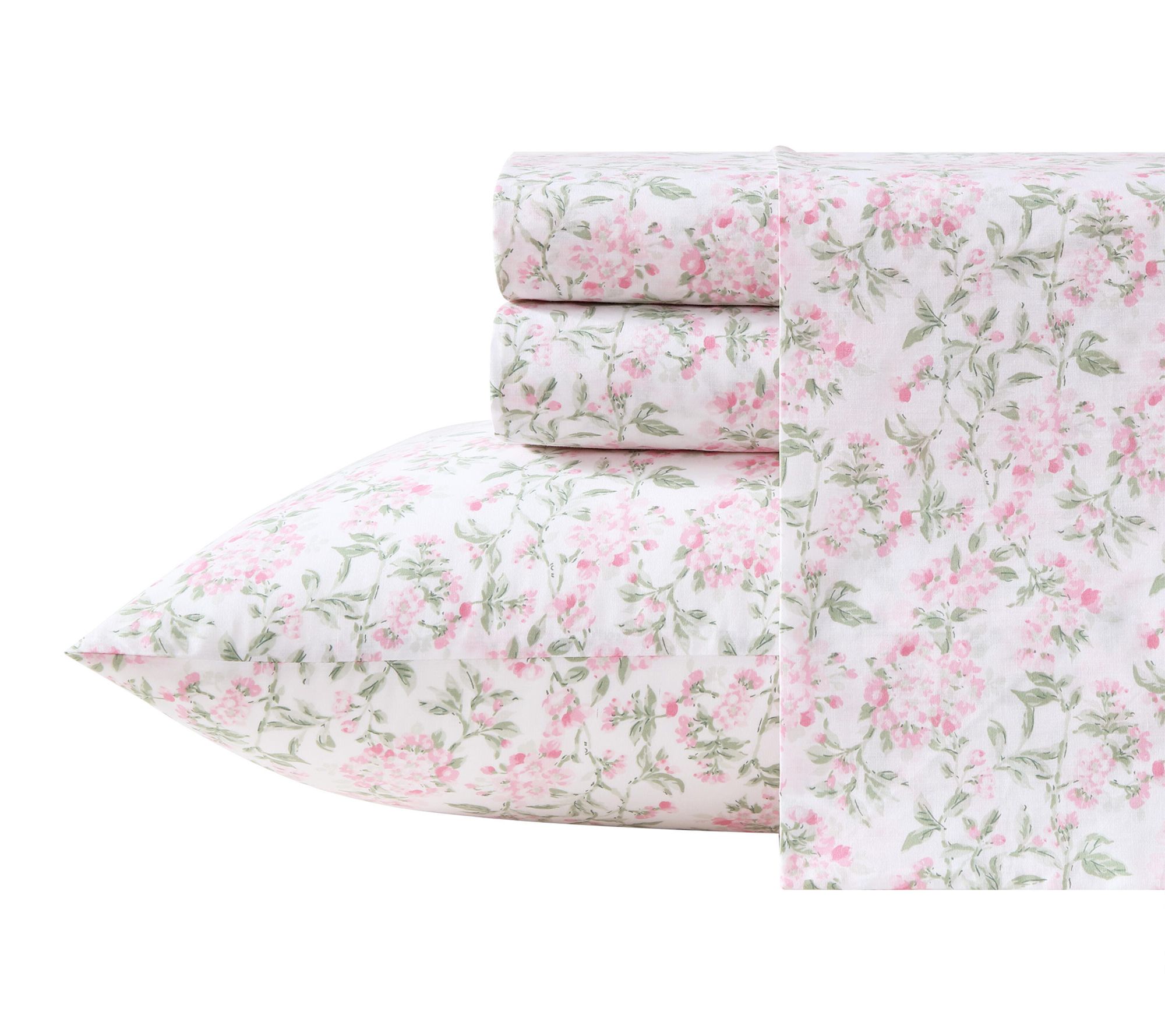Laura Ashley Blossom Bliss Light Pink/Green Full Sheet Set