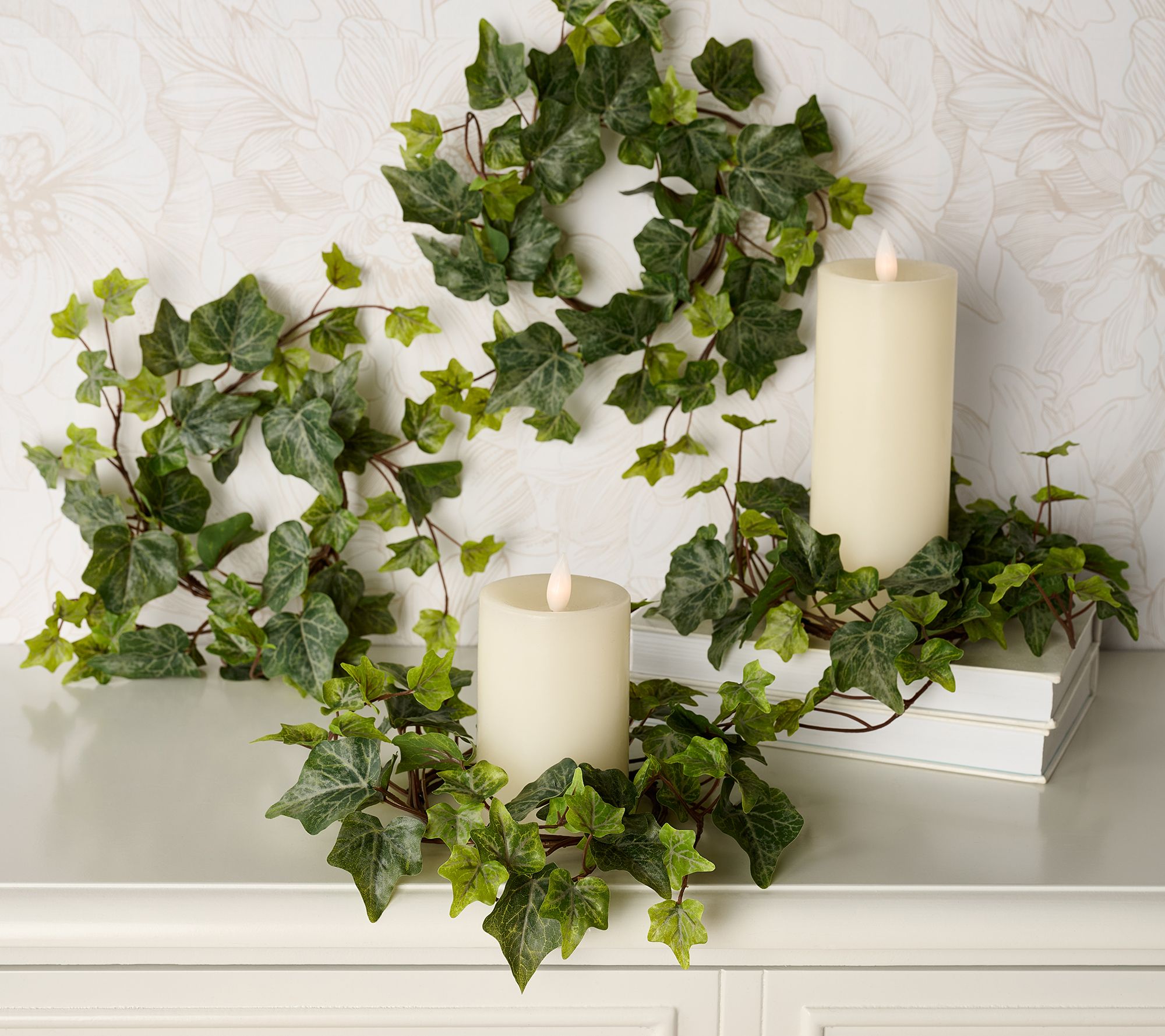 "As Is" Set of 4 Ivy Leaf Candle Rings by Valerie