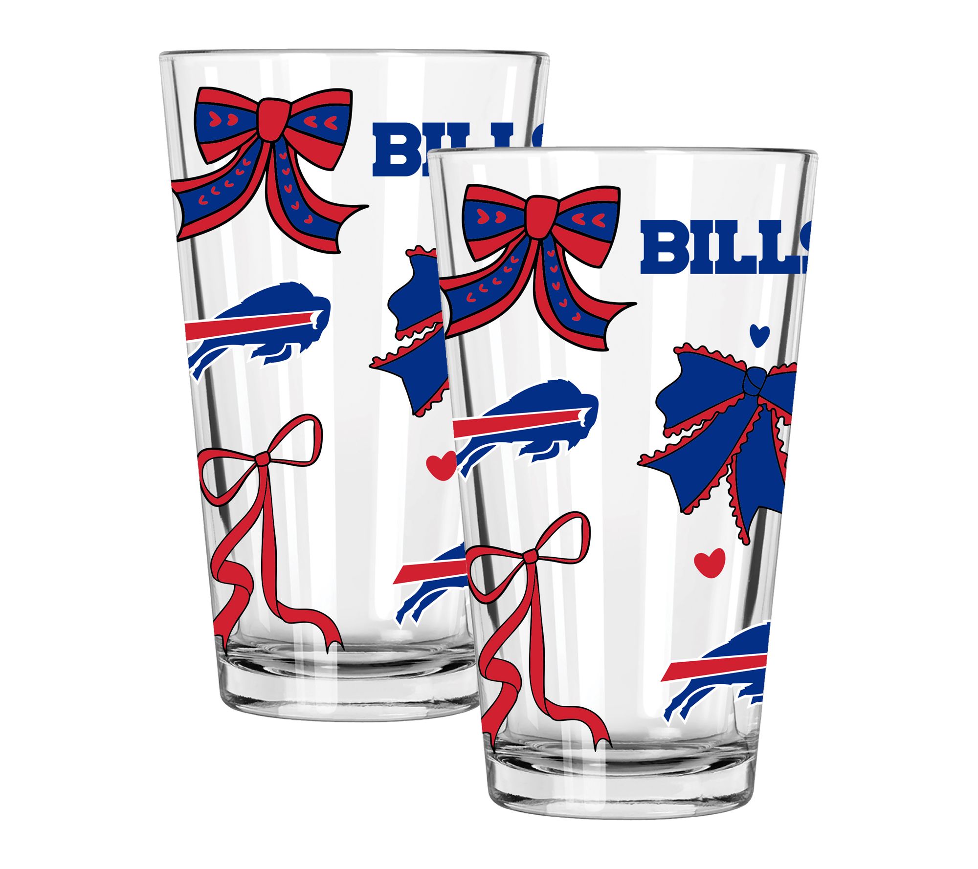 Memory Company NFL  2 pack 16oz Bow Pint Glass