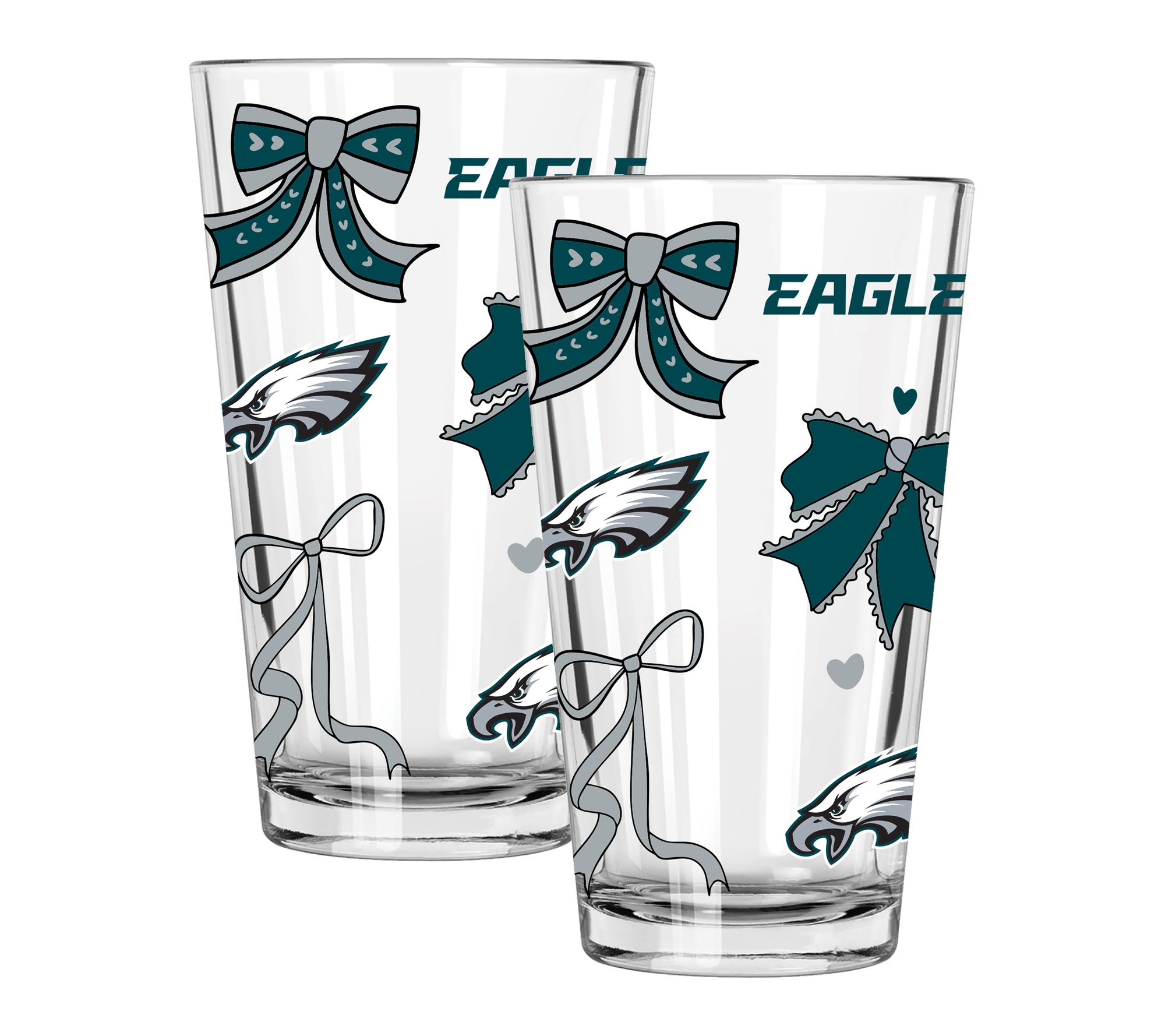 Memory Company NFL  2 pack 16oz Bow Pint Glass