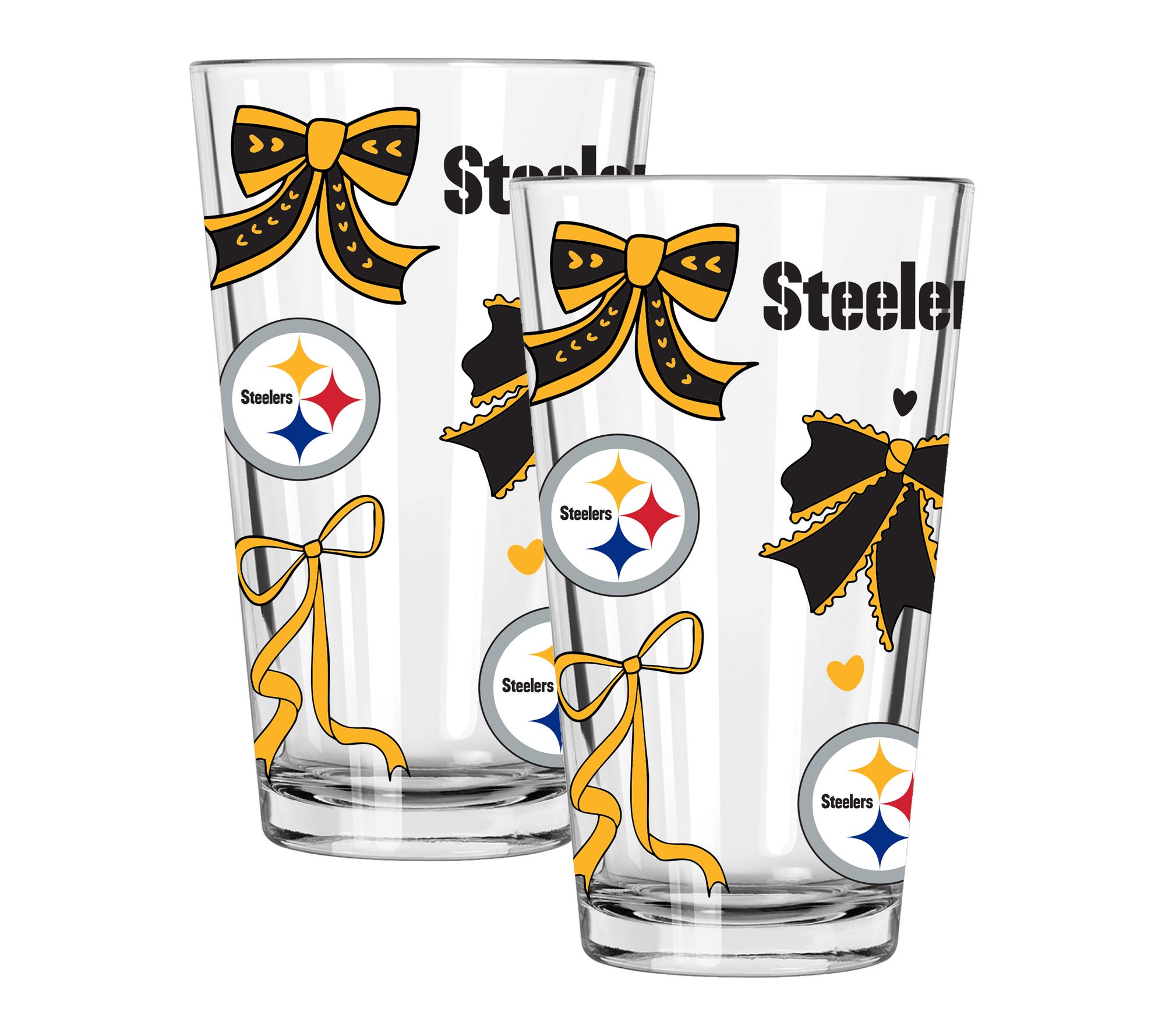 Memory Company NFL  2 pack 16oz Bow Pint Glass