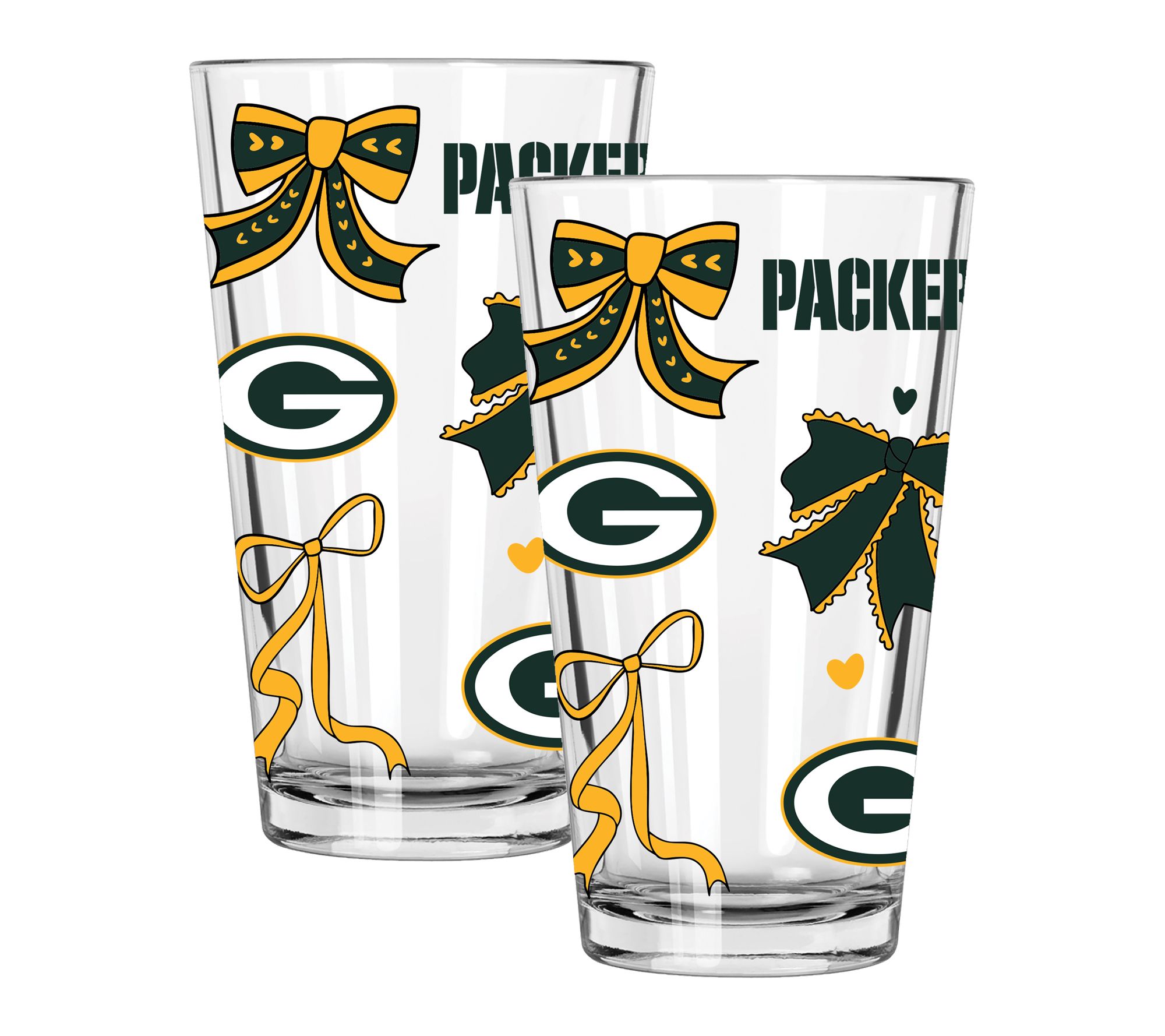 Memory Company NFL  2 pack 16oz Bow Pint Glass