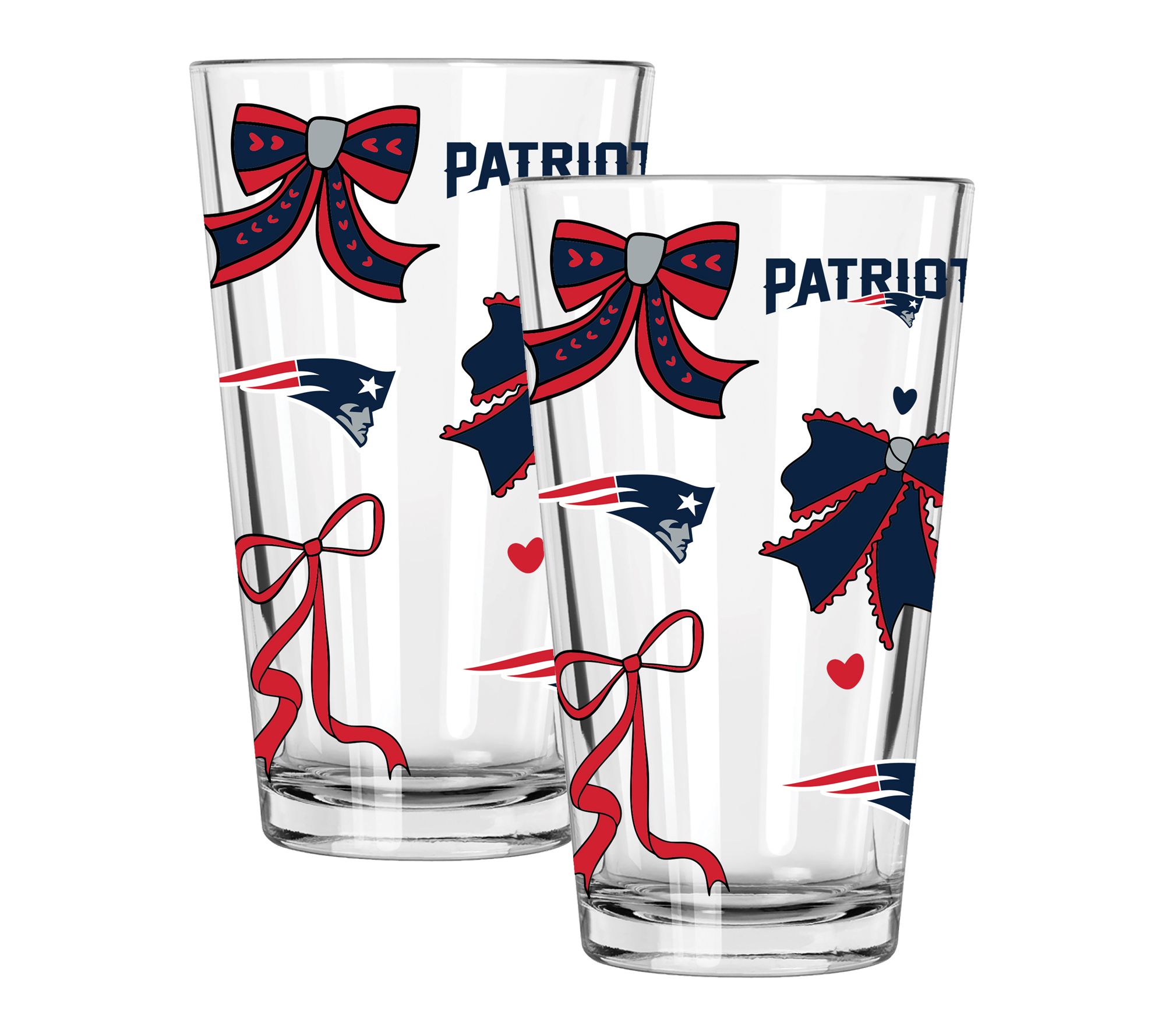 Memory Company NFL  2 pack 16oz Bow Pint Glass