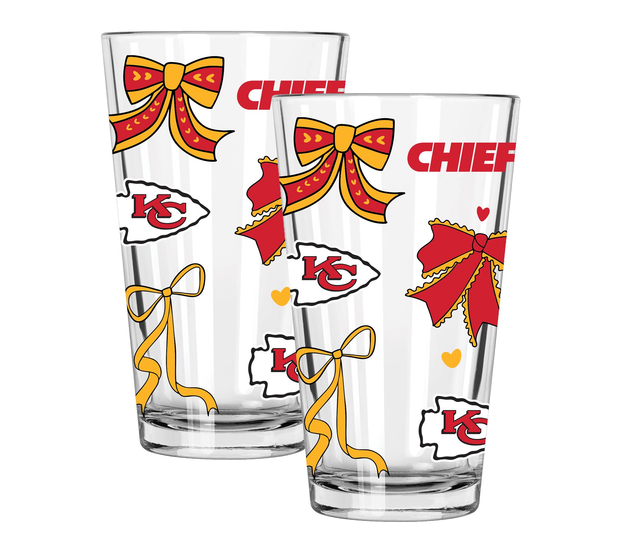 Memory Company NFL  2 pack 16oz Bow Pint Glass