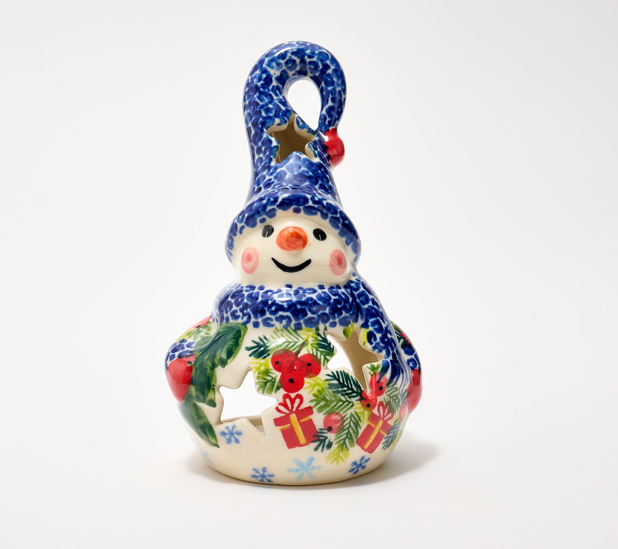 Lidia's Polish Pottery Medium Luminary Snowman