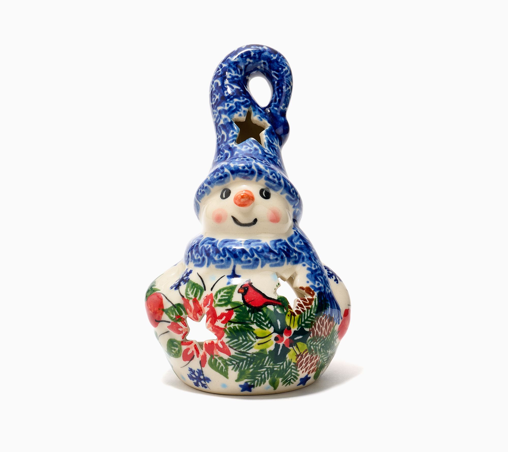 Lidia's Polish Pottery Medium Luminary Snowman