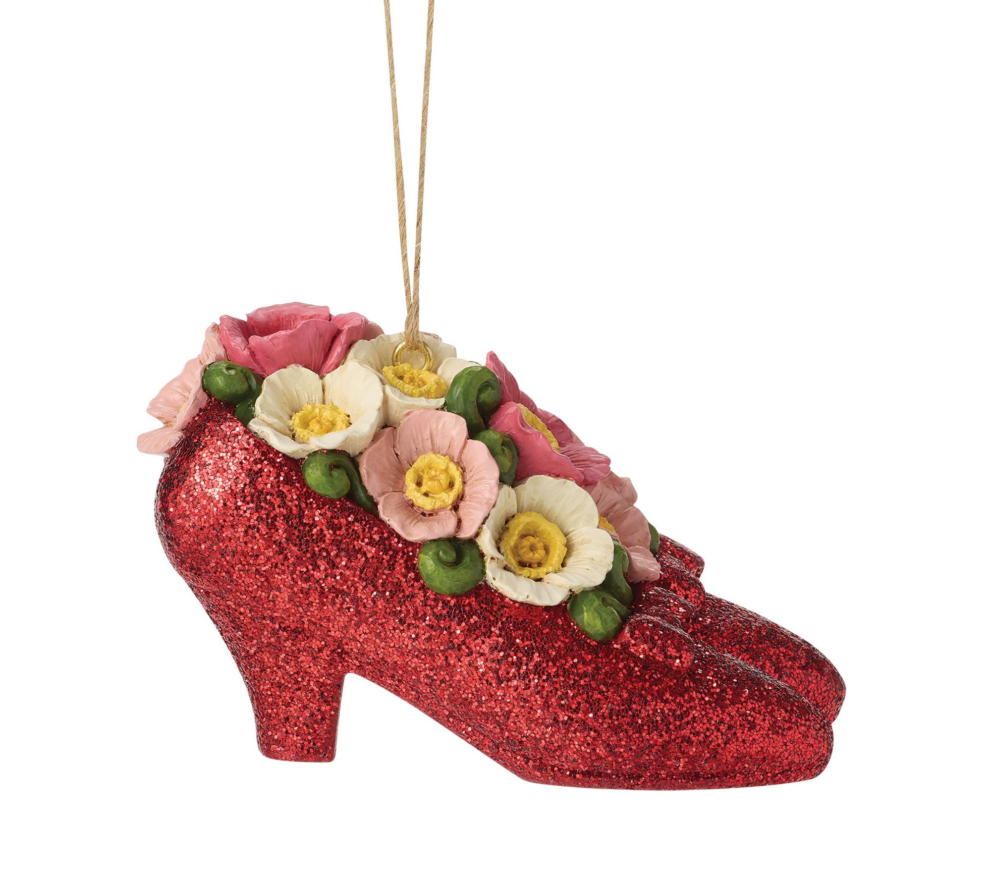 Jim Shore Wizard of Oz Ruby Slippers with Poppies Ornament