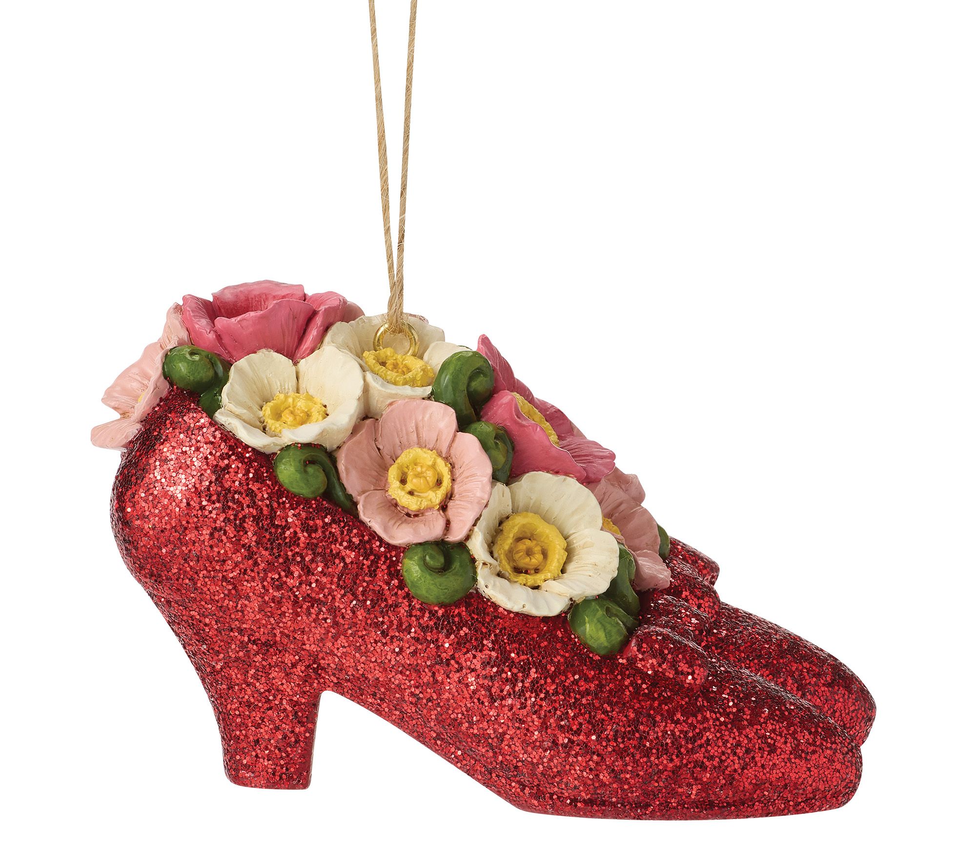 Jim Shore Wizard of Oz Ruby Slippers with Poppies Ornament