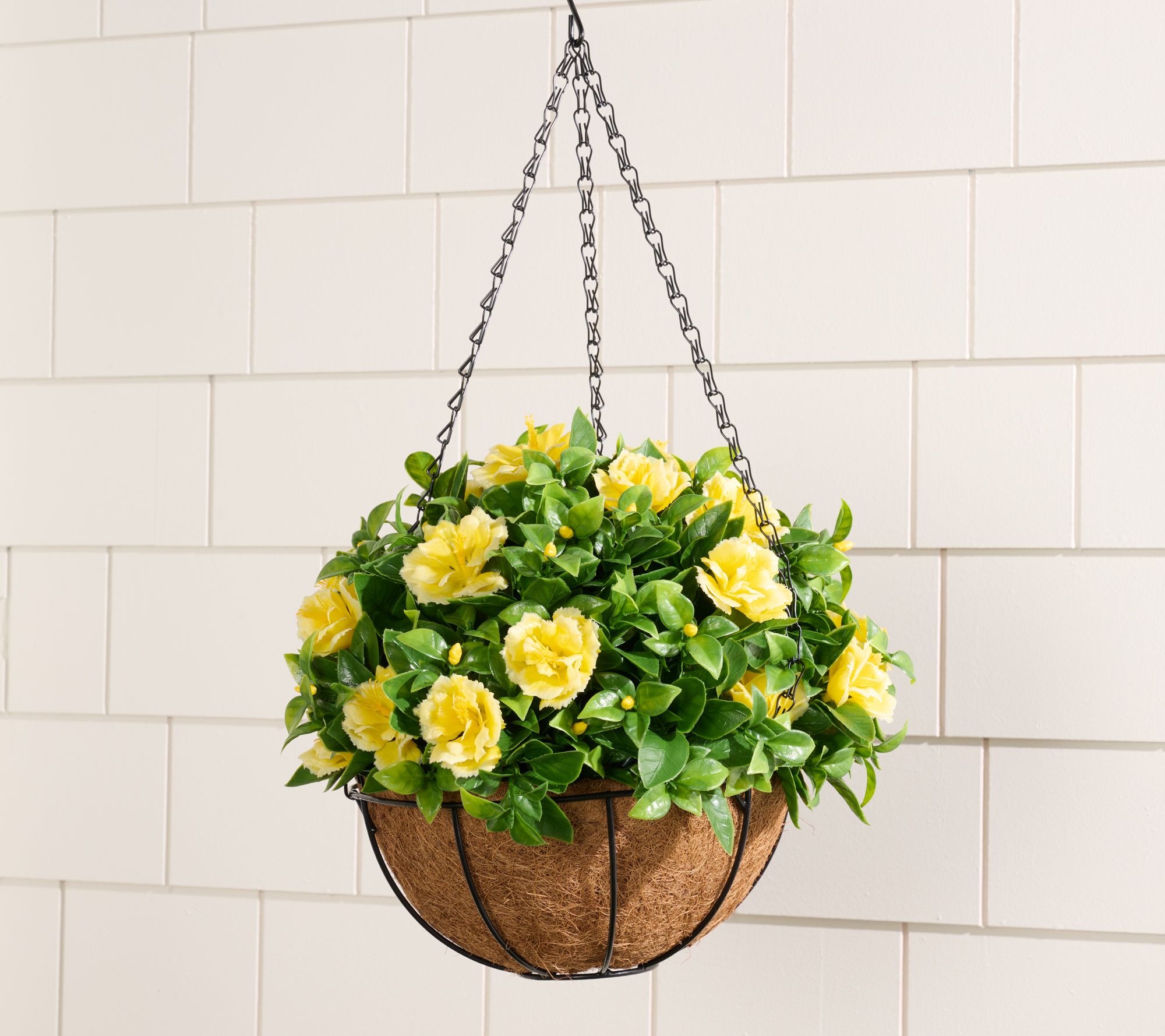 "As Is" Wicker Park 15" Indoor /Outdoor Faux Azalea Hanging Basket