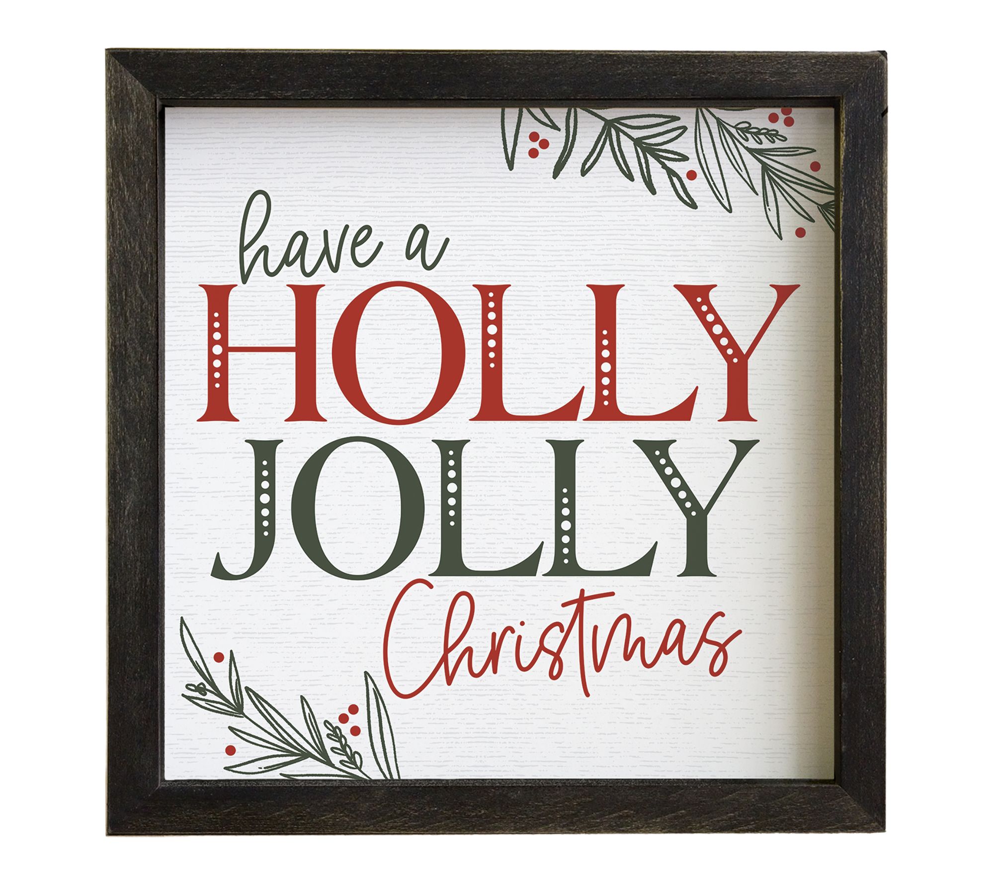 Sincere Surroundings 10" Holly Jolly Greenery Rustic Frame