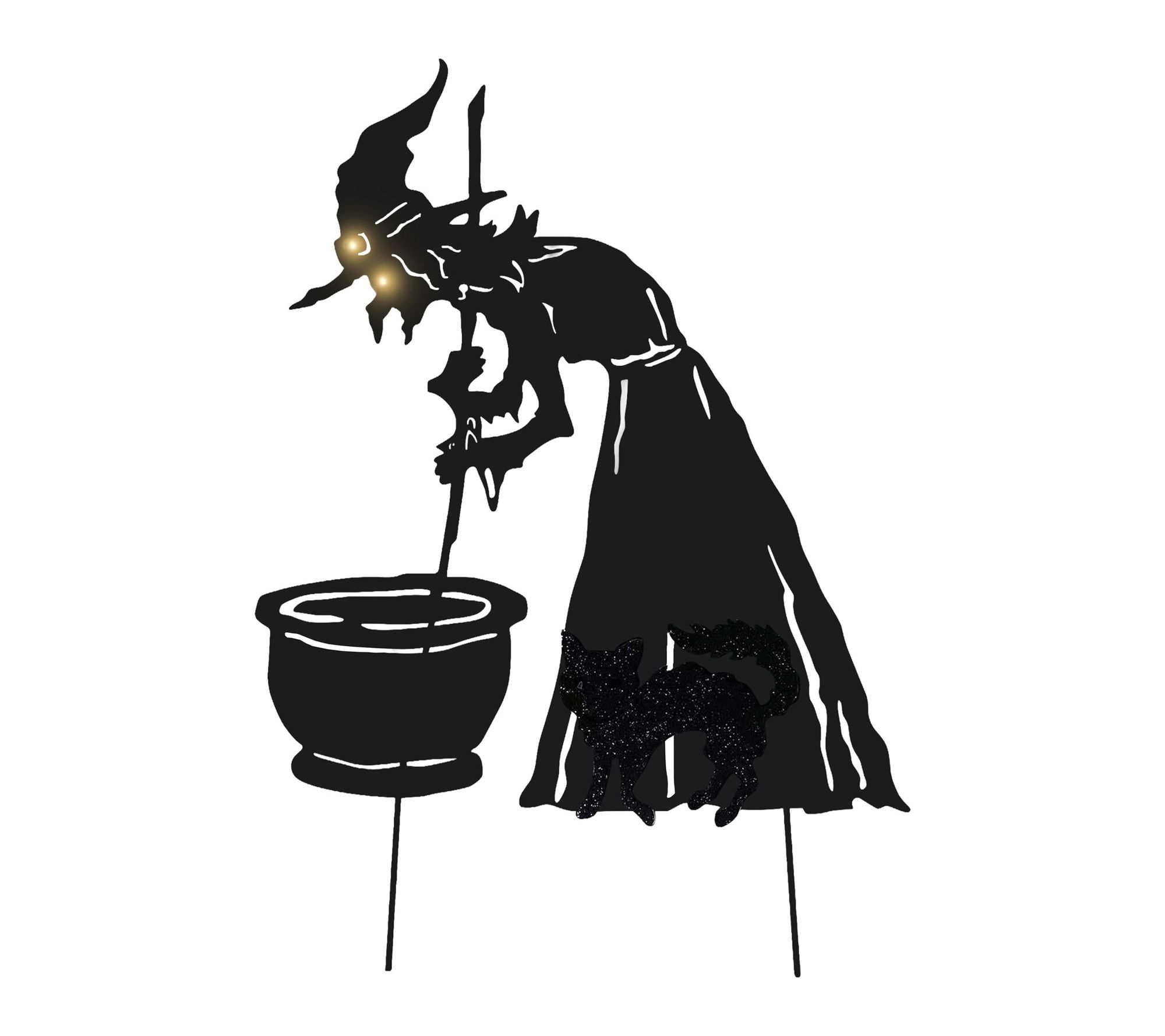 Haunted Hill Farm 36-in. Metal Witch & Cat Stake Decoration