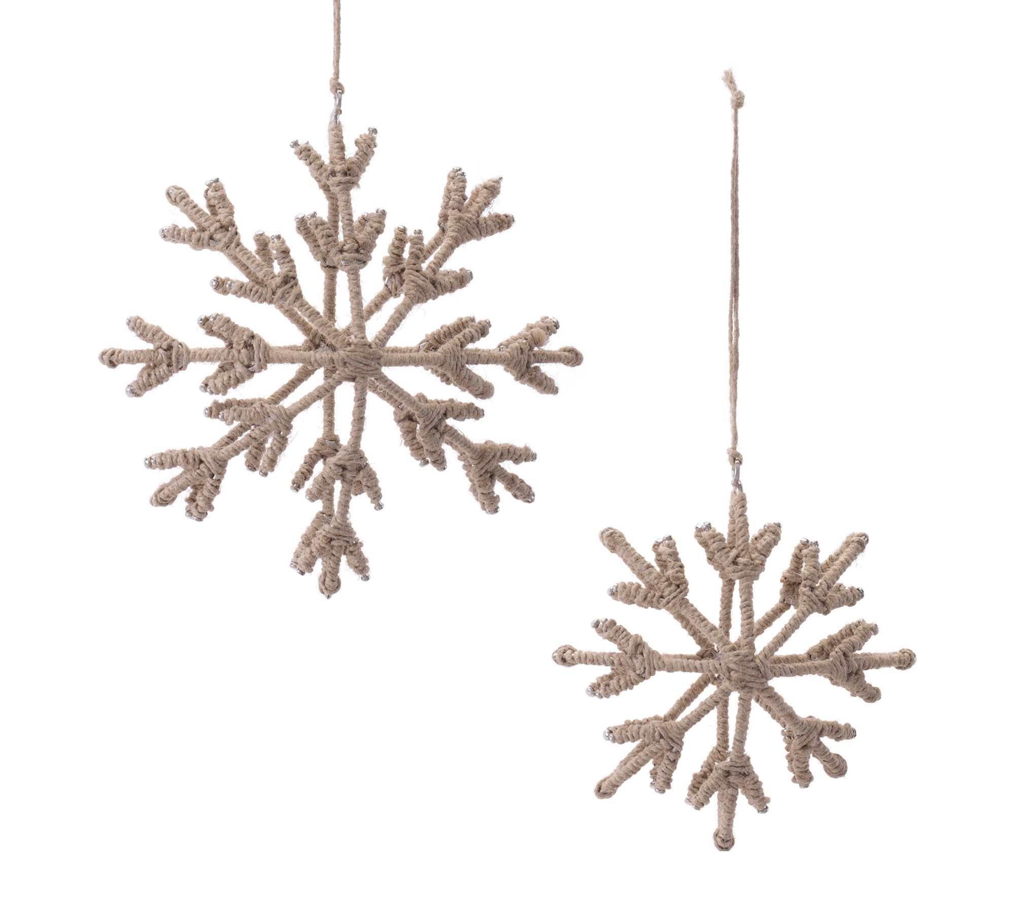 Melrose Iron and Jute Snowflake Ornament  (Set of 4)