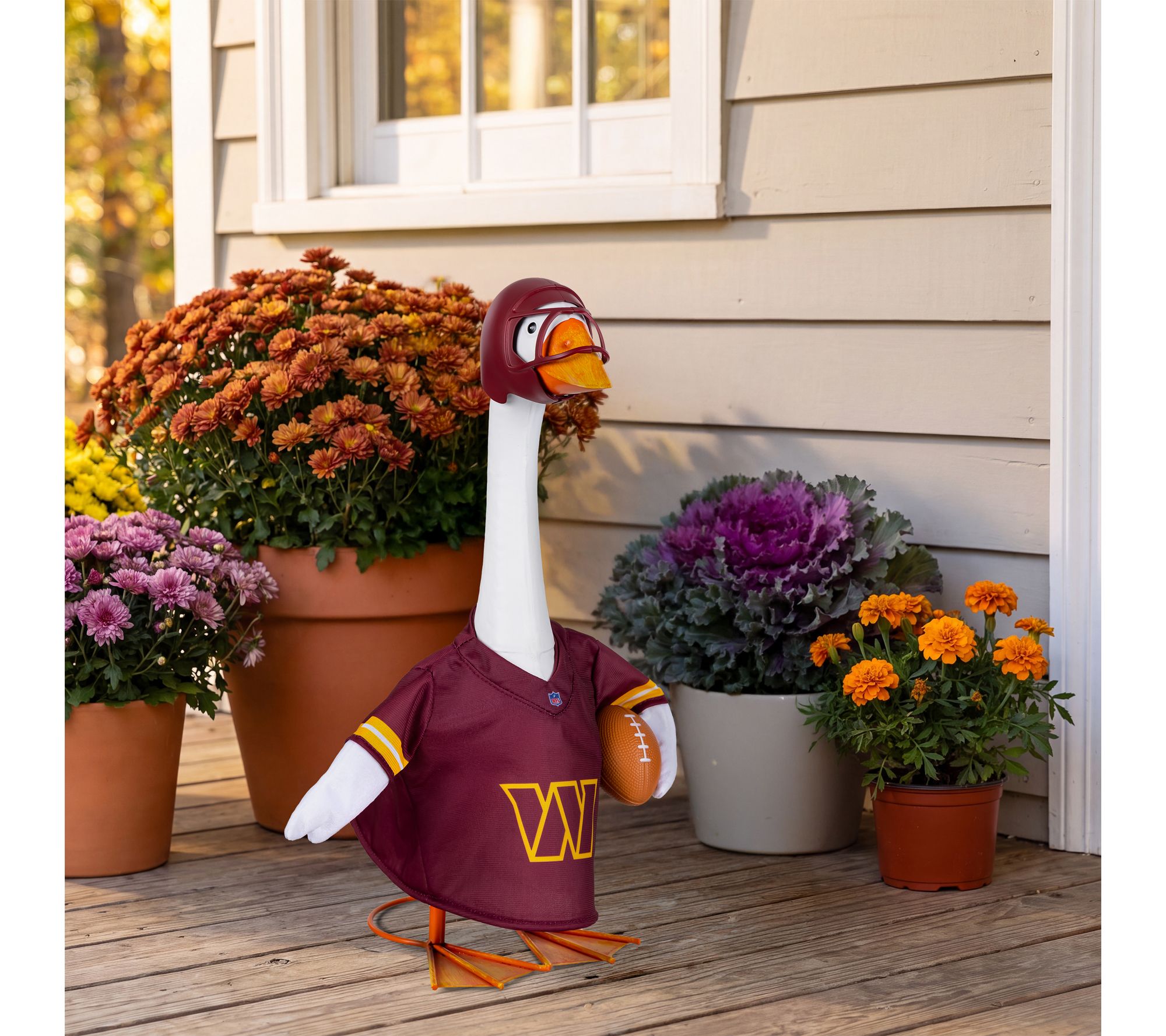 Evergreen Giddy the Porch Goose NFL Uniform & Helmet