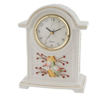 Belleek Autumn Clock with Gold Trim - QVC.com