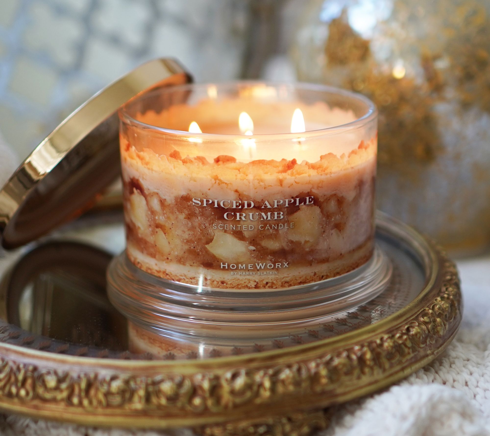 "As Is"HomeWorx by Harry Slatkin S/2 Spiced Apple 18oz Candles