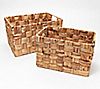 Pacific Thyme Set of 2 Nesting Woven Water Hyacinth Storage Baskets