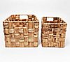 Pacific Thyme Set of 2 Nesting Woven Water Hyacinth Storage Baskets, 1 of 6