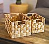 Pacific Thyme Set of 2 Nesting Woven Water Hyacinth Storage Baskets, 4 of 6