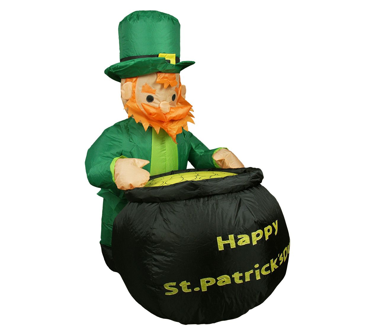 4' Inflatable Lighted Leprechaun with Pot of Gold St. Patrick