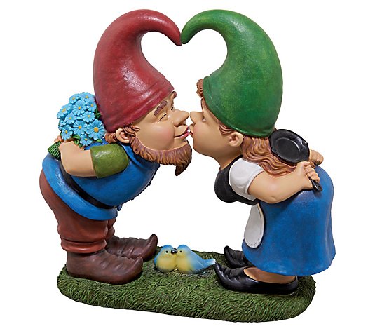 Design Toscano Kiss and Tell Lover Gnomes Garden Statue