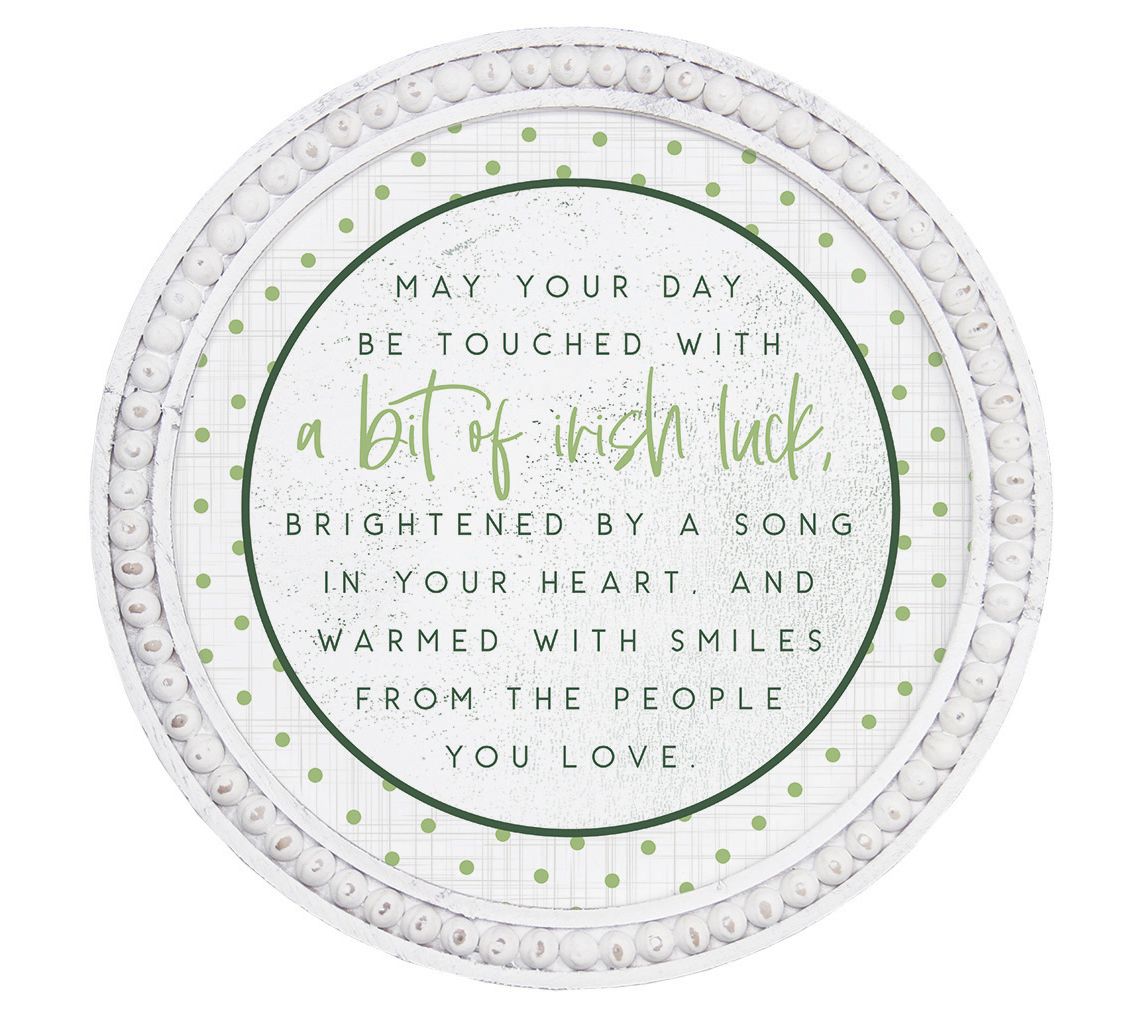Sincere Surroundings 14" Bit Of Irish Luck Beaded Art