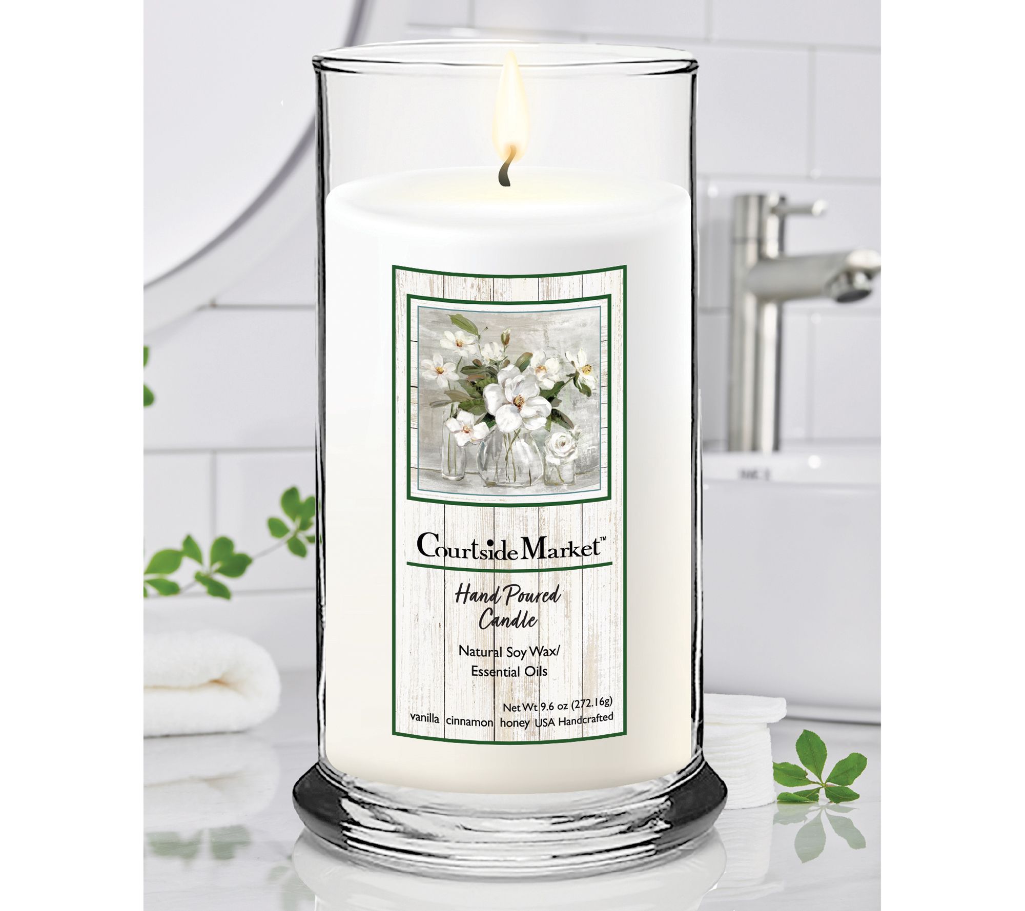 Courtside Market Romantic Magnolias Status Candle Glass 18 oz.
