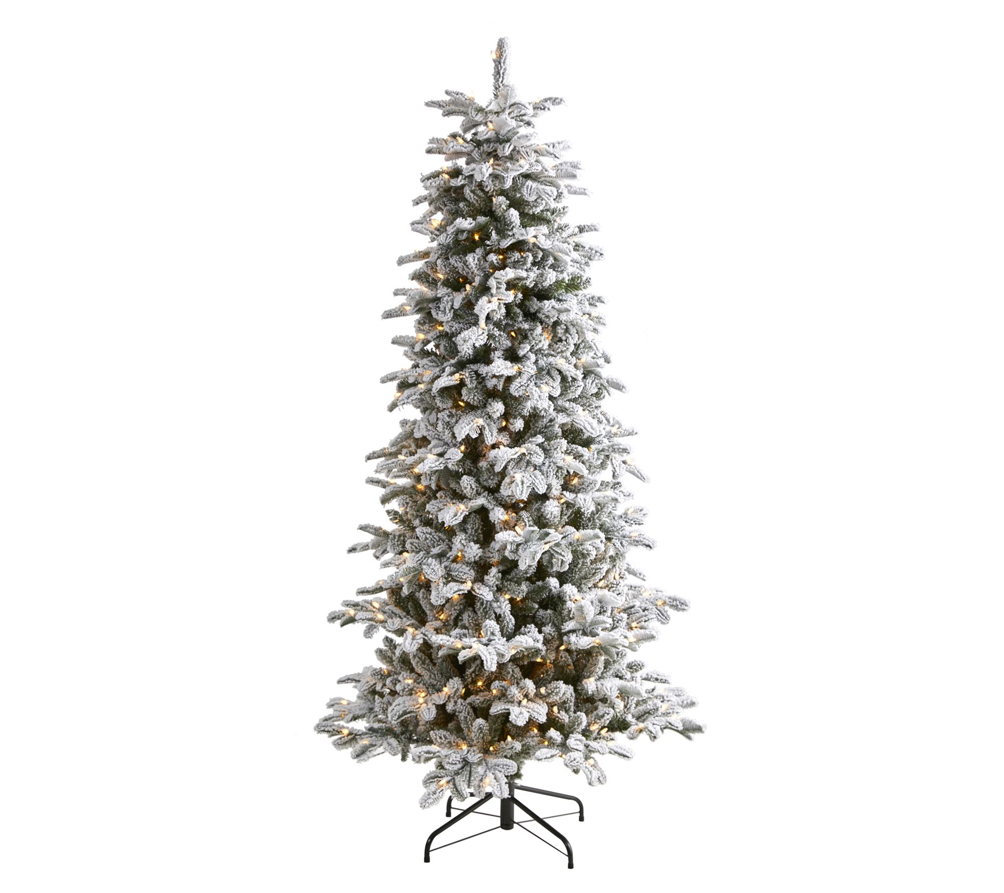 Nearly Natural 7' Flocked Christmas Tree w/550ights
