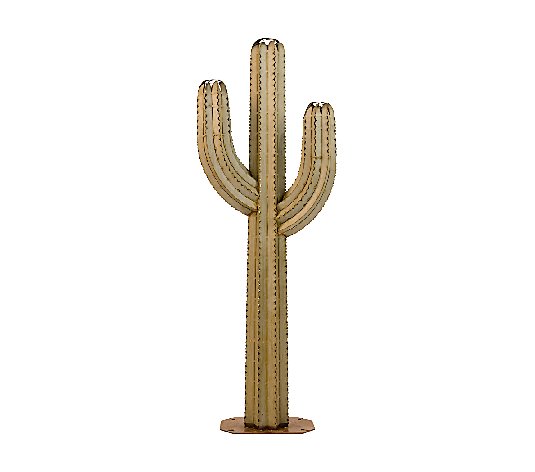 Desert Steel 5' Saguaro Garden Cactus Statue and Tiki Torch