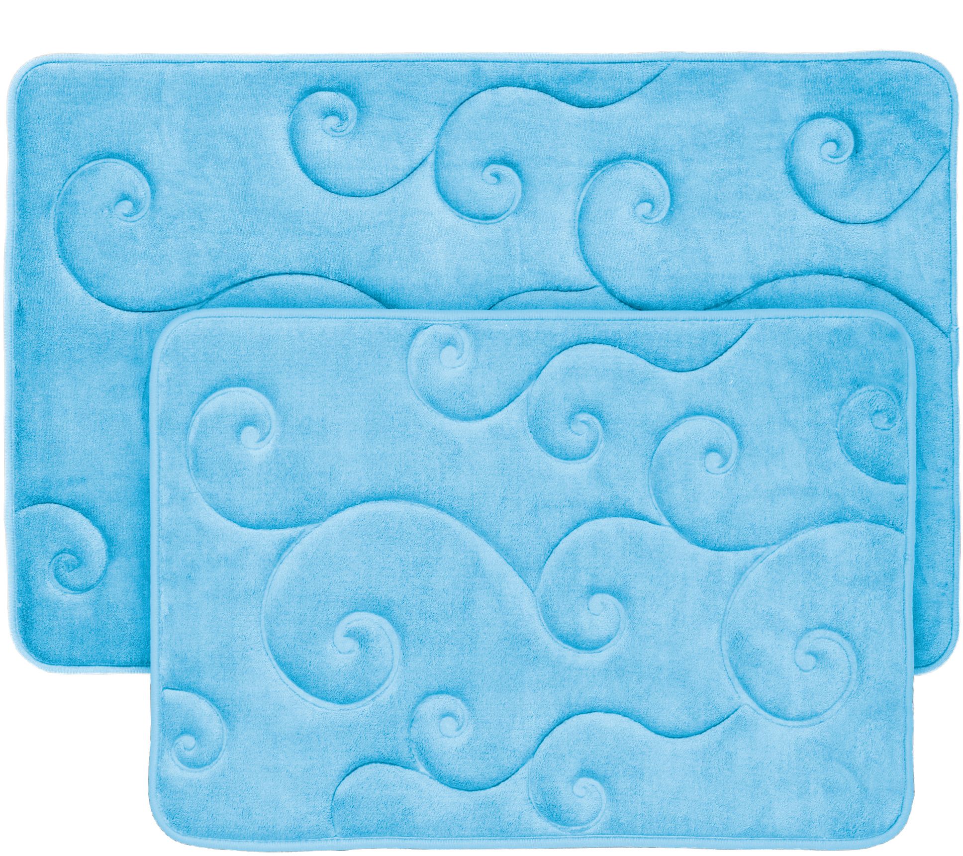 Lavish Home 2-Piece Memory Foam Embossed Bath Mat Set