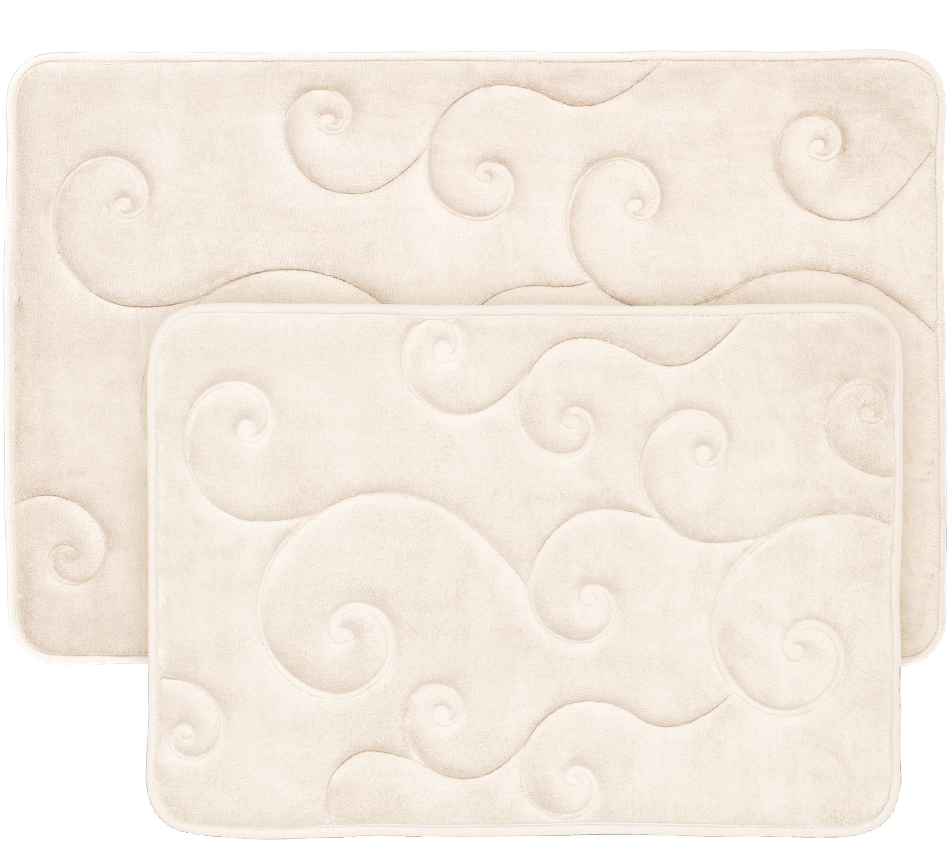 Lavish Home 2-Piece Memory Foam Embossed Bath Mat Set