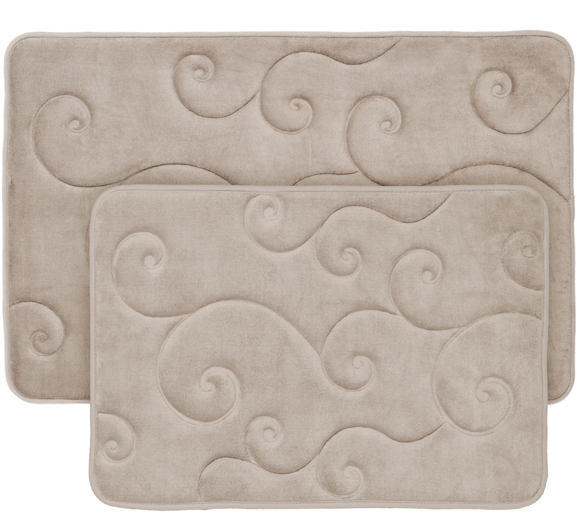 Lavish Home 2-Piece Memory Foam Embossed Bath Mat Set