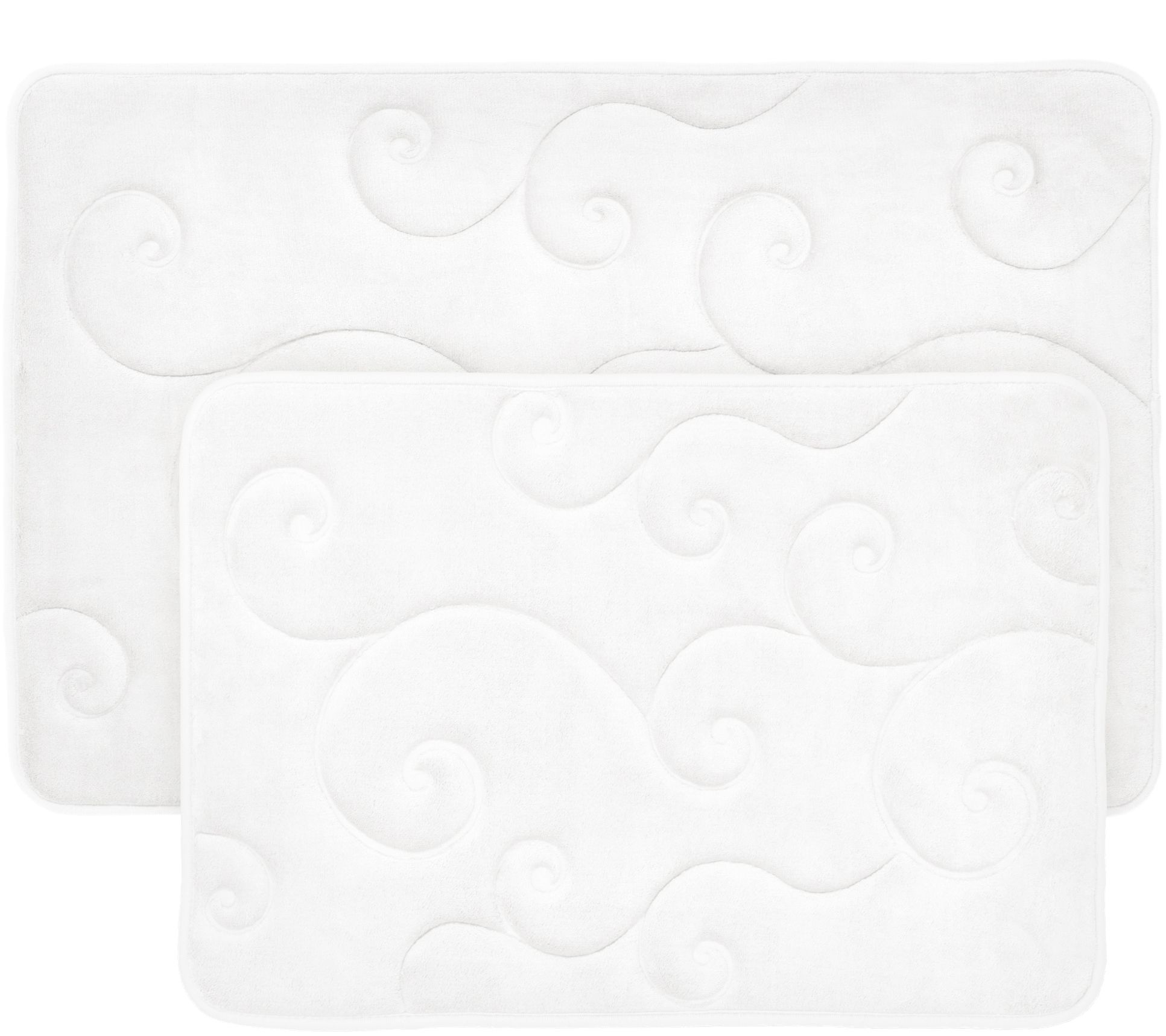Lavish Home 2-Piece Memory Foam Embossed Bath Mat Set
