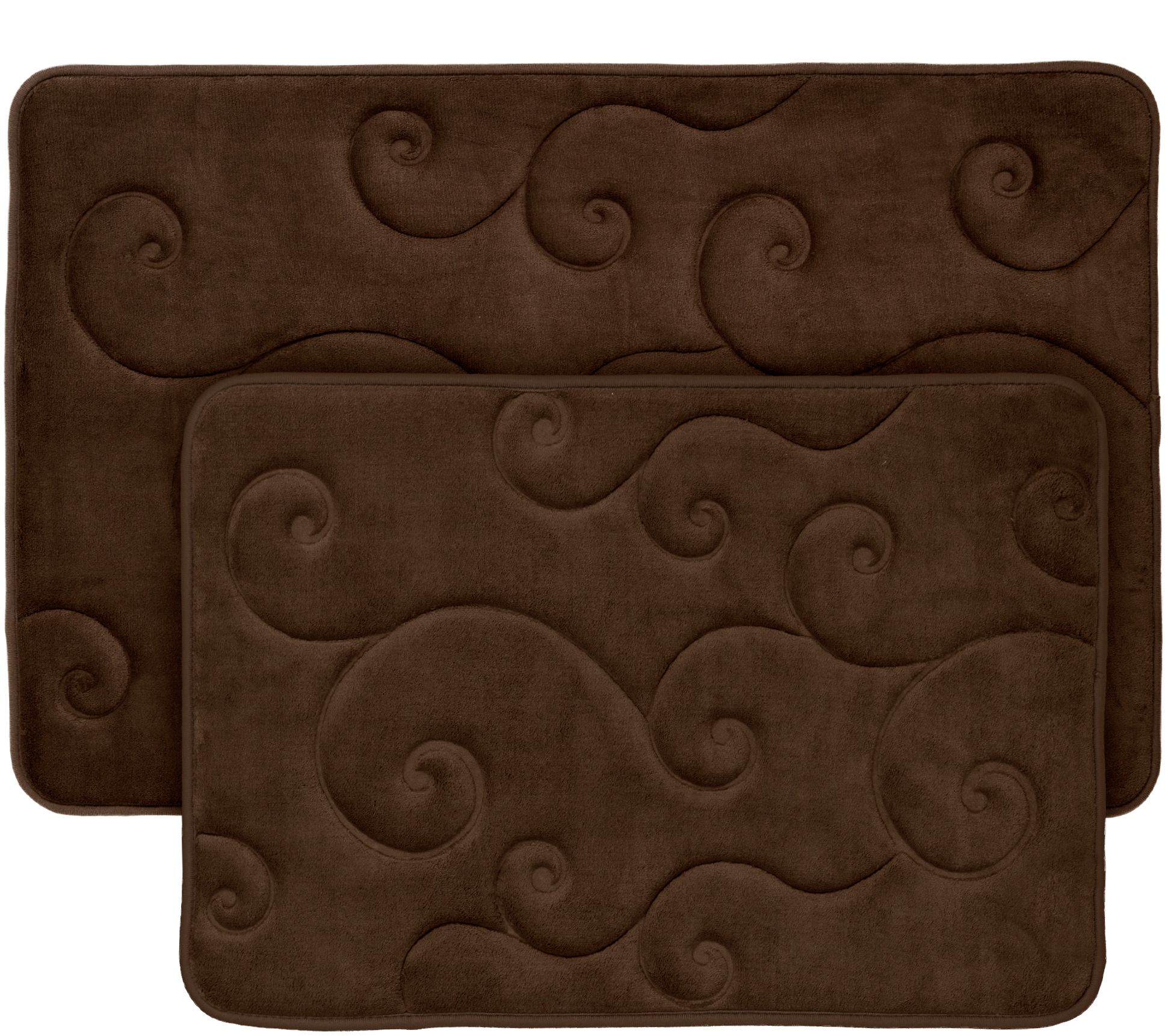 Lavish Home 2-Piece Memory Foam Embossed Bath Mat Set