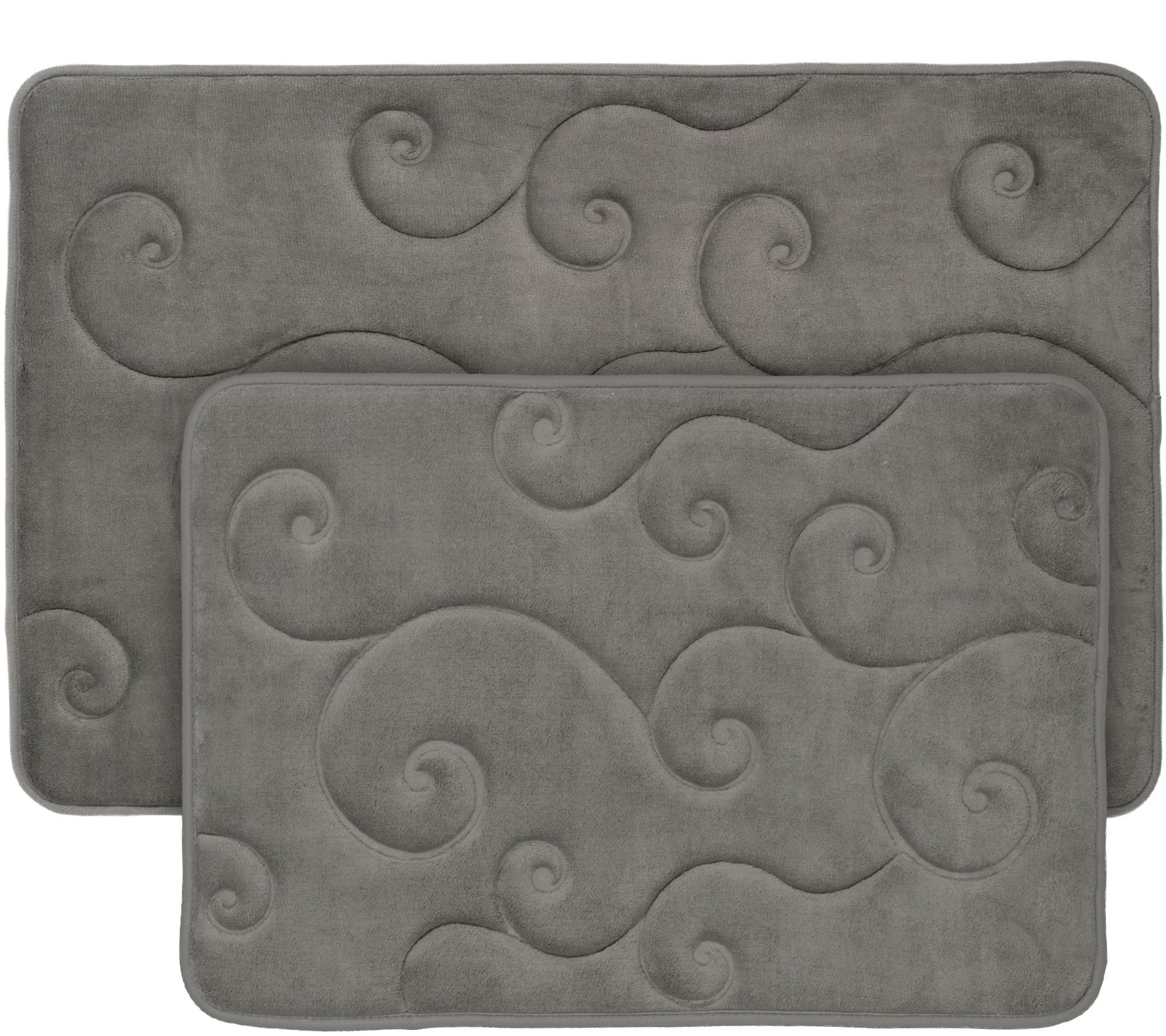 Lavish Home 2-Piece Memory Foam Embossed Bath Mat Set