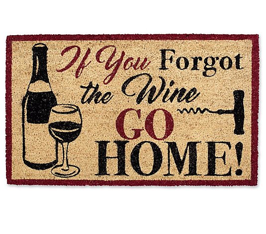 Forgot The Wine Natural Coir Doormat with  Nonslip Back