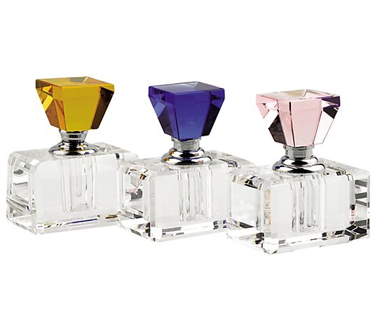 Badash Crystal Rainbow 3-Piece Crystal PerfumeBottle Set