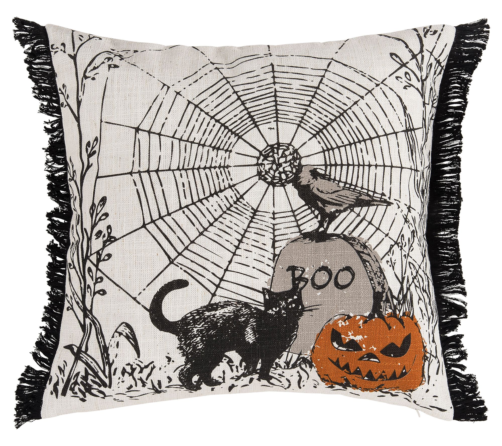 Lush Decor Halloween Elements Decorative Pillow, 18 x 18 - Black