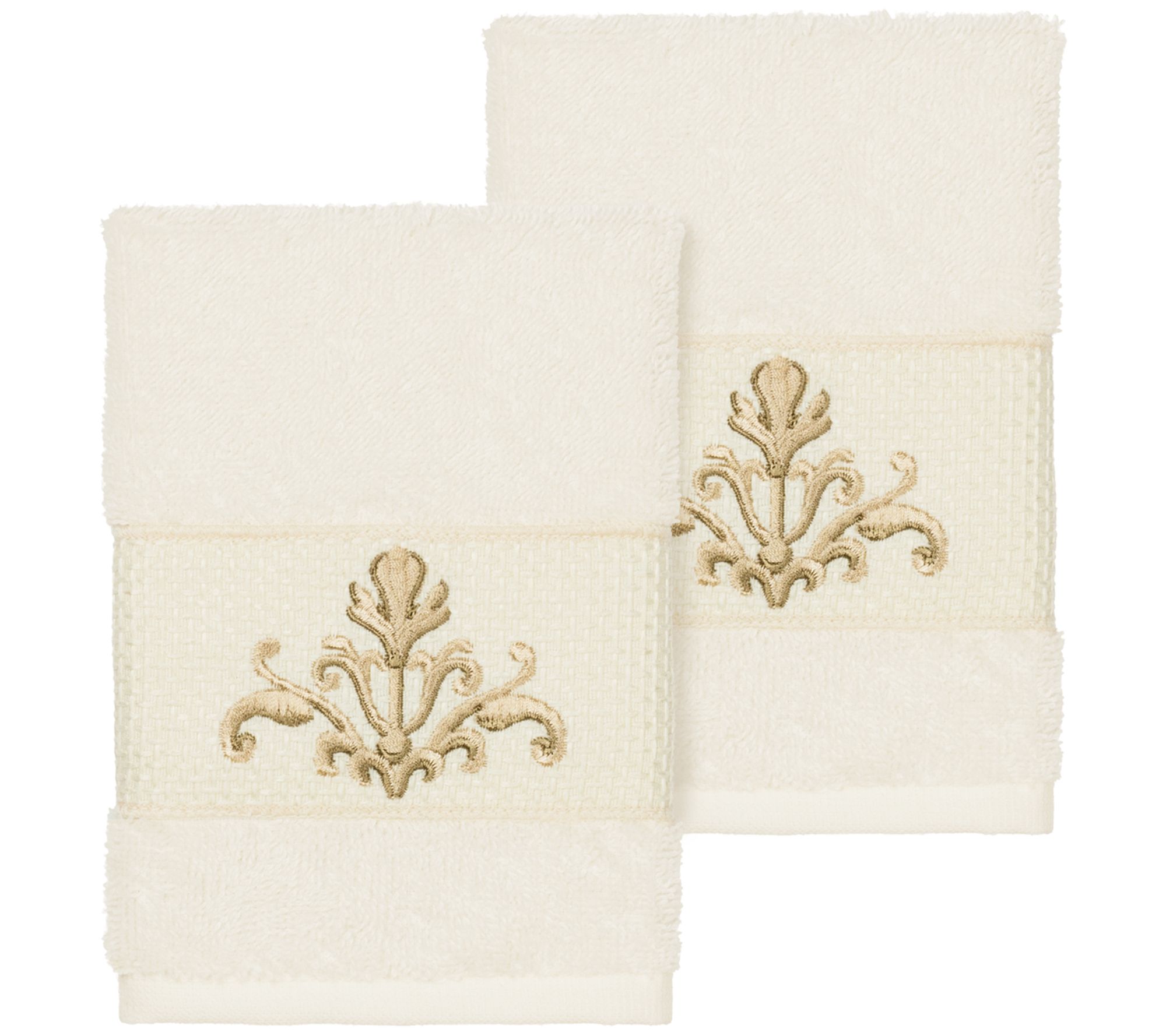 Linum Home Textiles Scarlet 2PC Embellished Washcloth Set